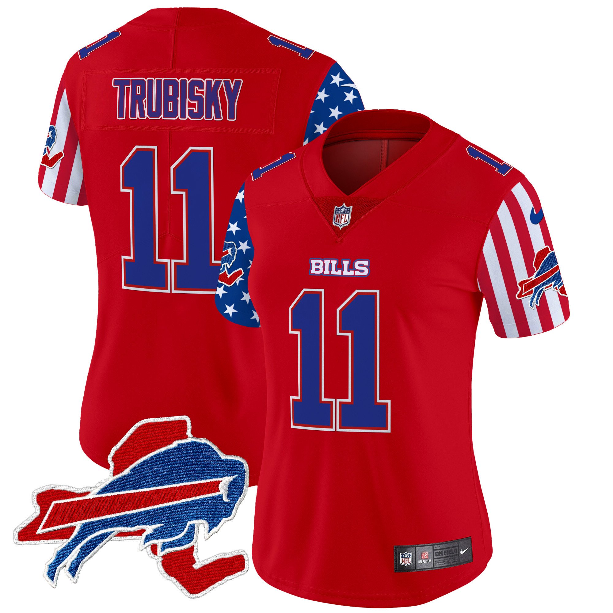 Women's Mitchell Trubisky Buffalo Bills American Style Vapor Limited Red Jersey - All Stitched