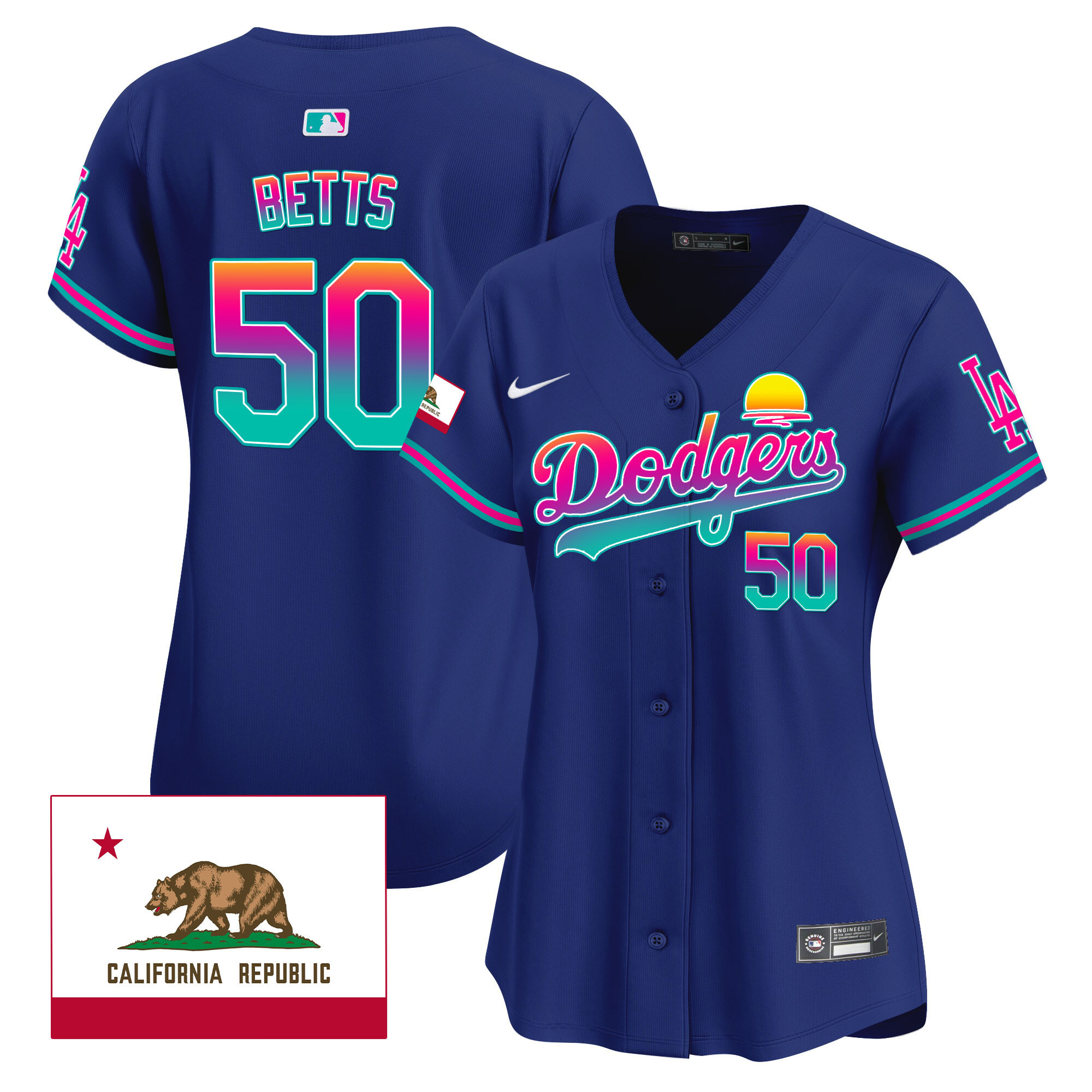 Women's Mookie Betts Los Angeles Dodgers 2024 Los Angeles City Style Vapor Premier Limited Royal Jersey - All Stitched