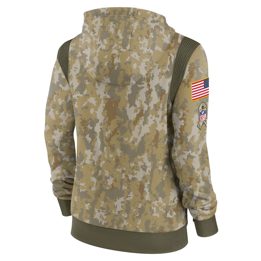 Women’s New Orleans Saints Nike Olive 2021 Salute To Service Therma Performance Pullover Hoodie