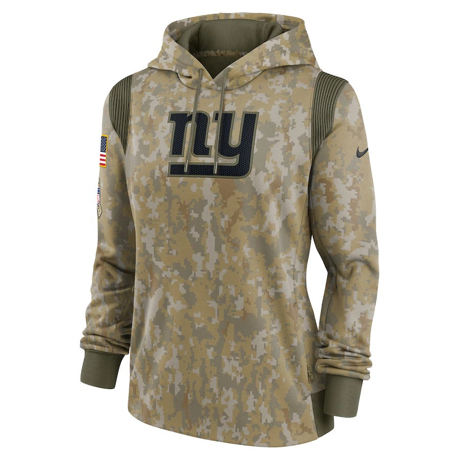 Women’s New York Giants Nike Olive 2021 Salute To Service Therma Performance Pullover Hoodie