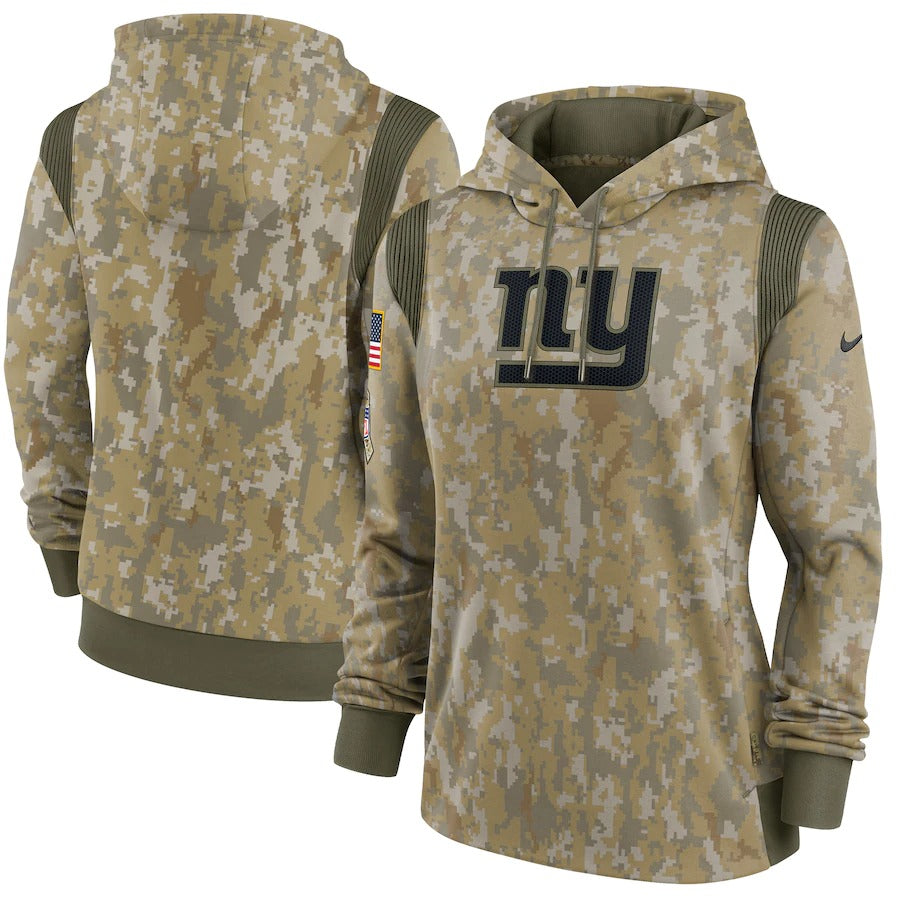 Women’s New York Giants Nike Olive 2021 Salute To Service Therma Performance Pullover Hoodie