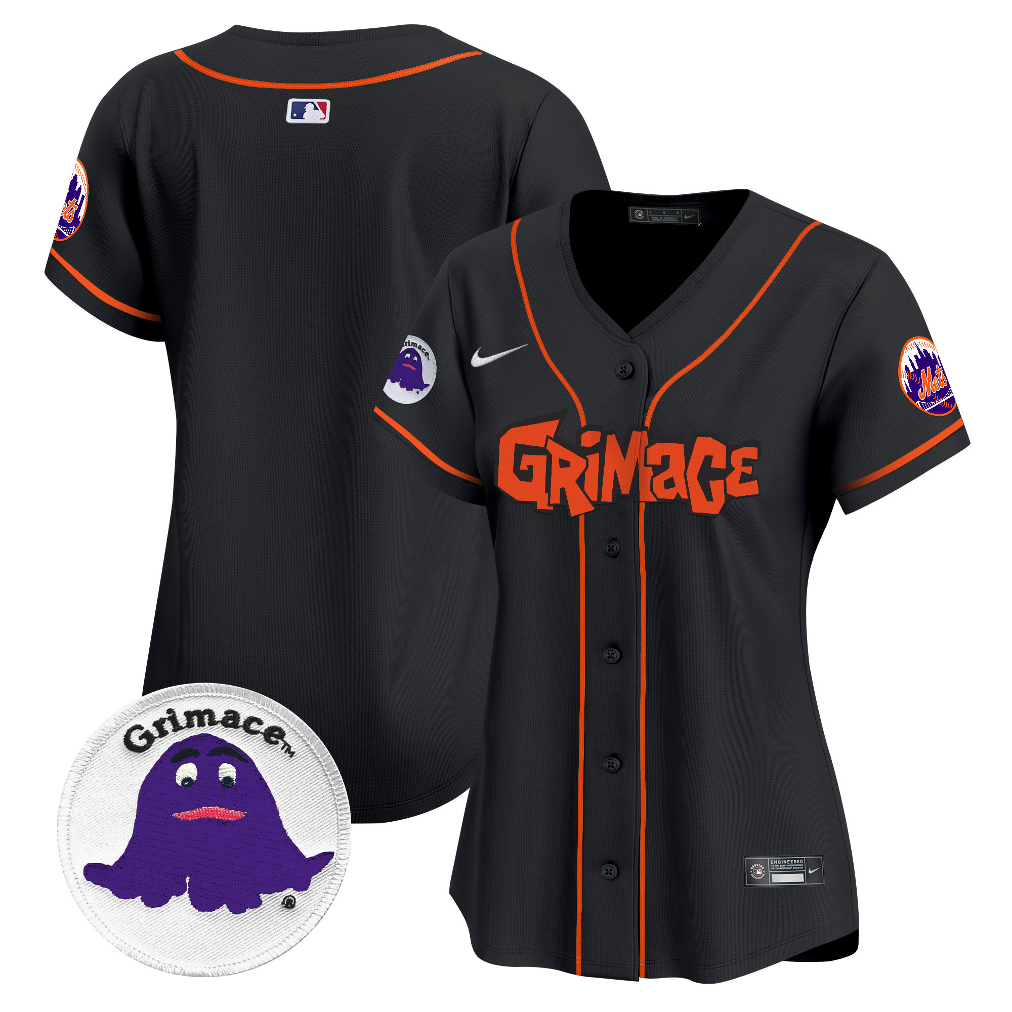 Women's New York Mets Grimace Vapor Premier Limited Black Jersey V2 - All Stitched