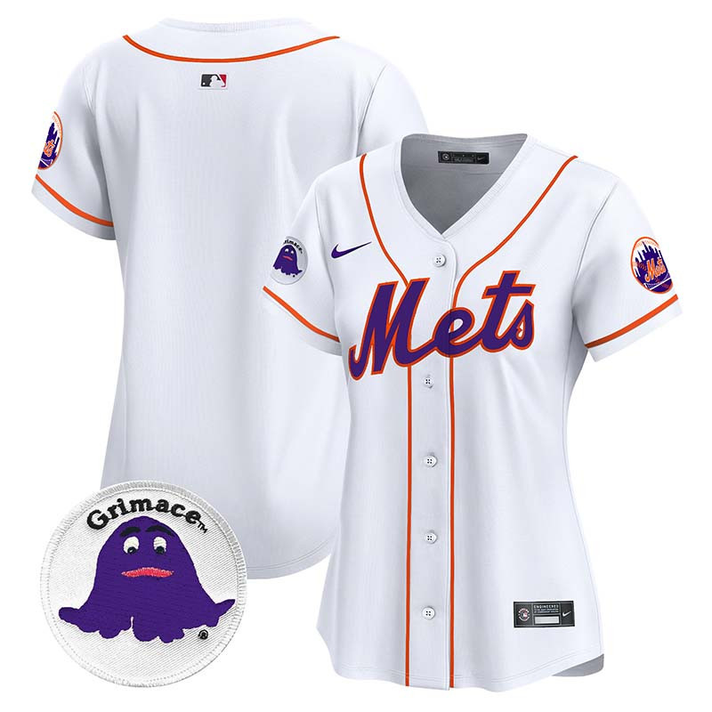 Women's New York Mets Grimace Vapor Premier Limited White Jersey - All Stitched