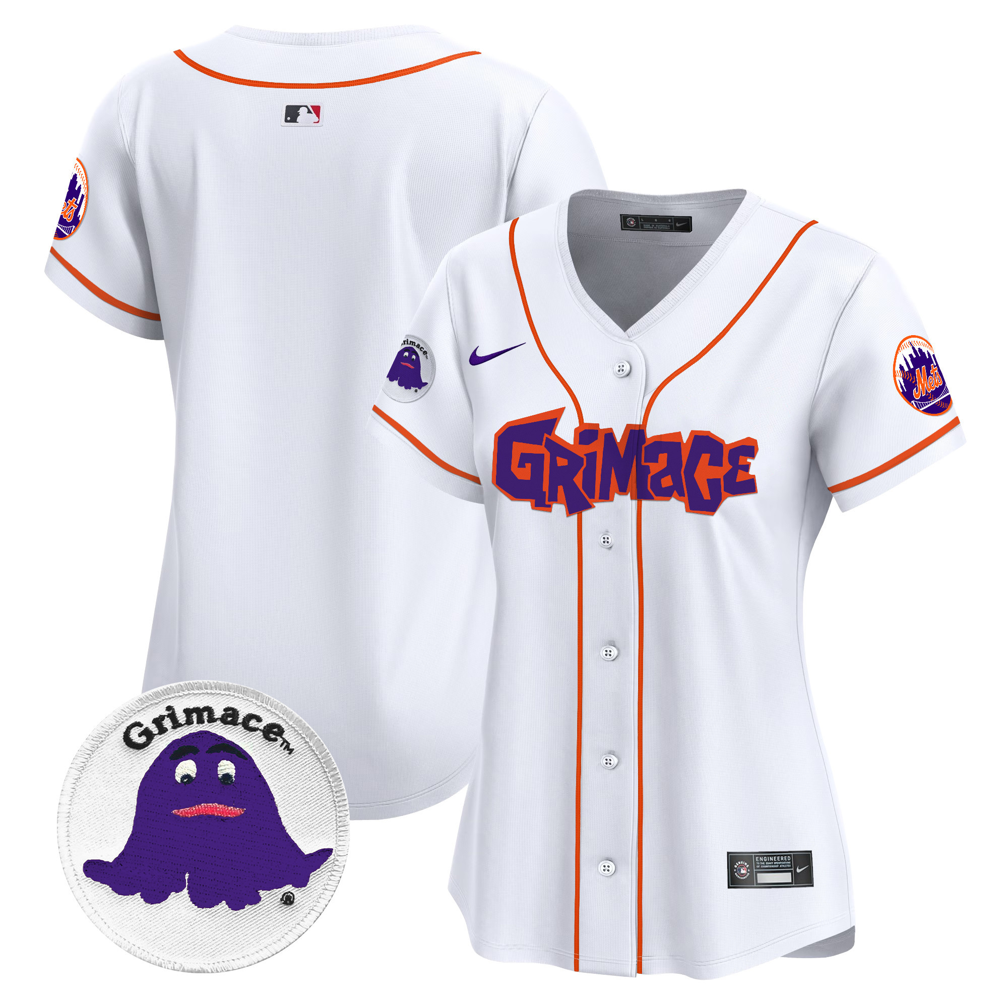 Women's New York Mets Grimace Vapor Premier Limited White Jersey V2 - All Stitched