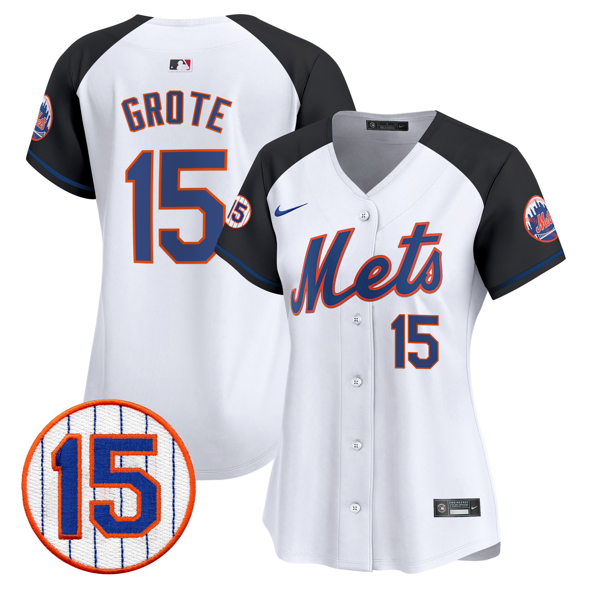 Women's New York Mets Jerry Grote Patch Vapor Premier Limited Alternate Jersey - All Stitched