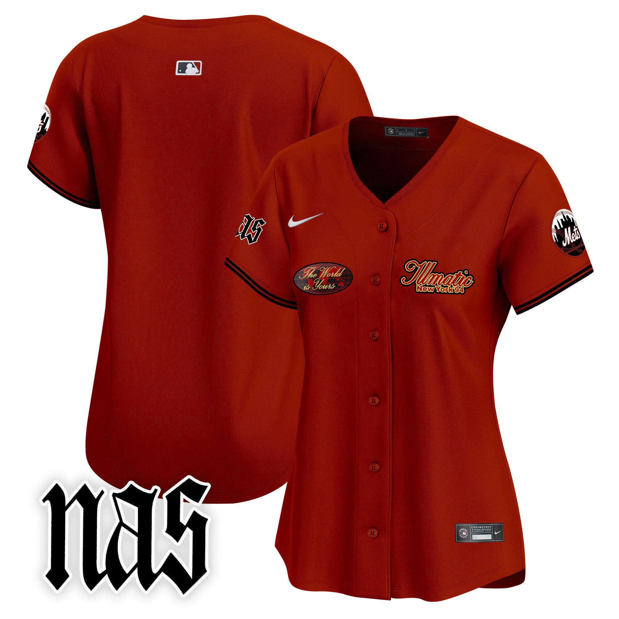 Women's New York Mets Nas Illmatic Vapor Premier Limited Illmatic Jersey V2 - All Stitched