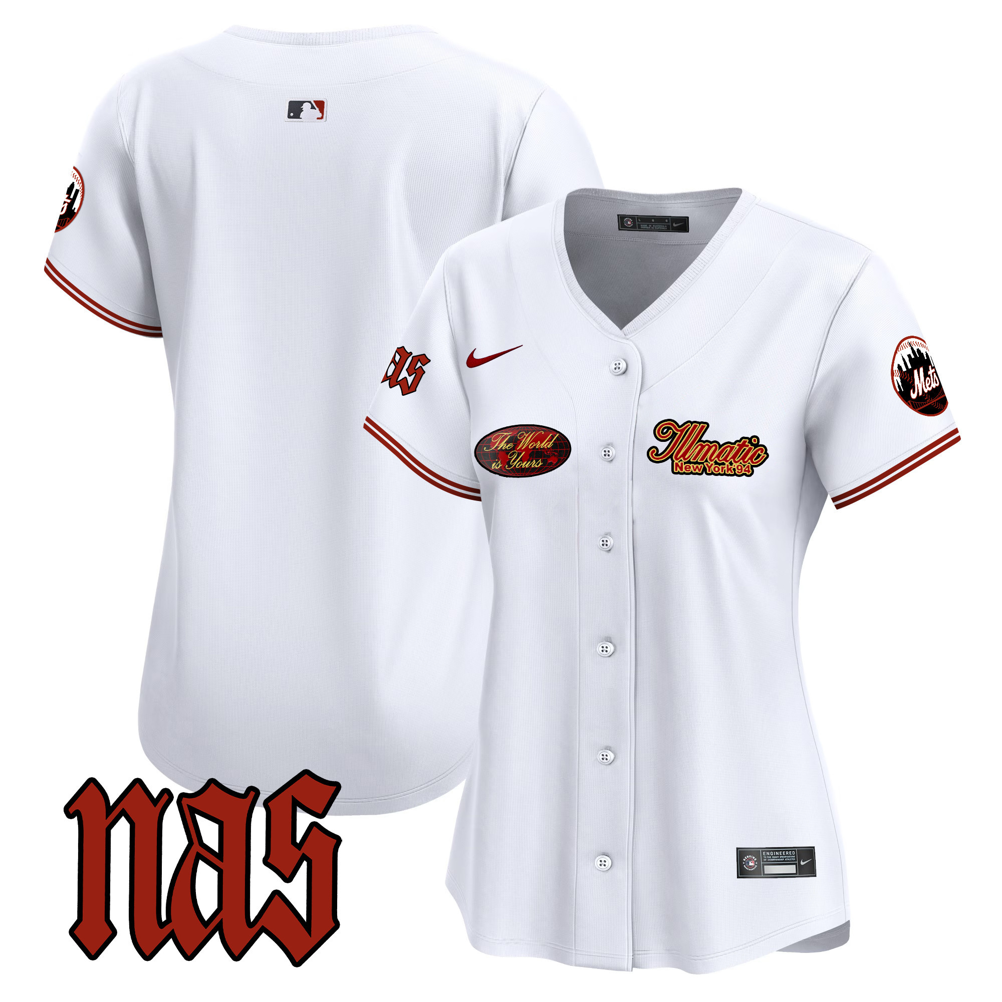 Women's New York Mets Nas Illmatic Vapor Premier Limited White Jersey V2 - All Stitched