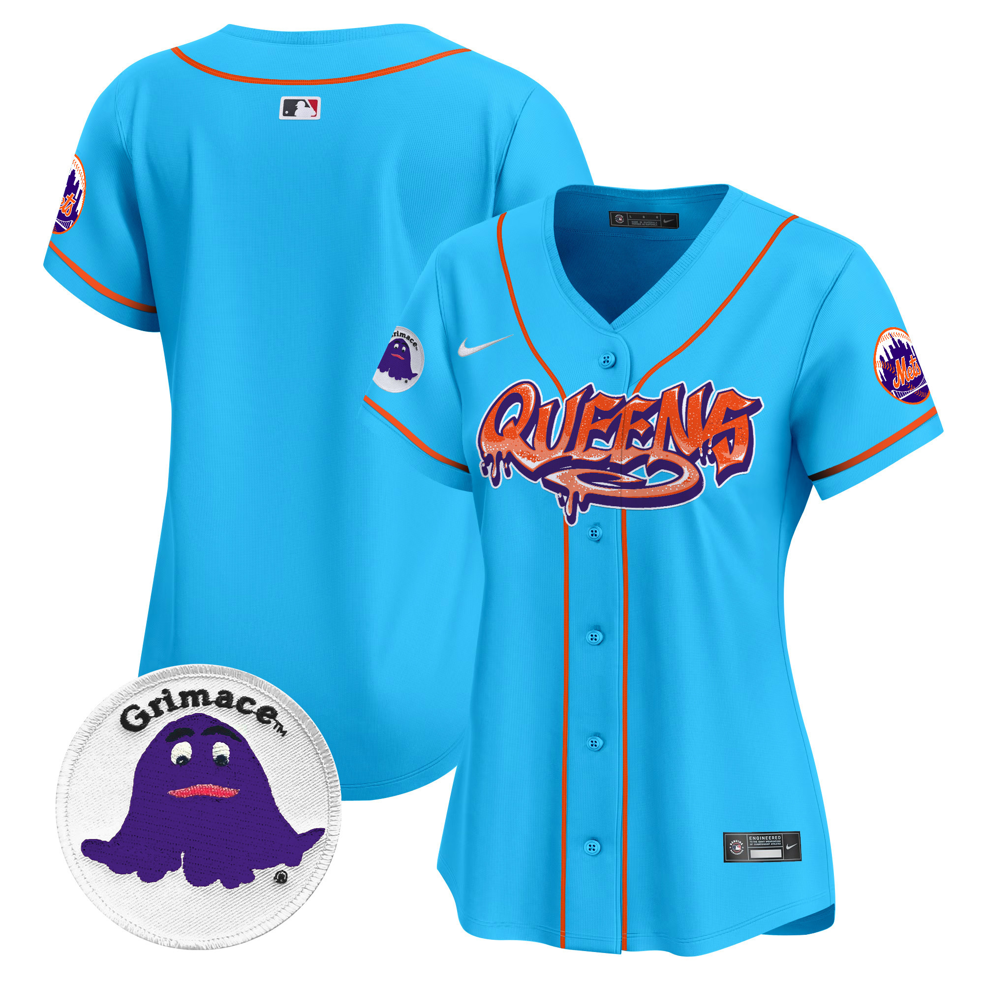 Women's New York Mets Queens Graffiti Vapor Premier Limited Light Blue Jersey - All Stitched
