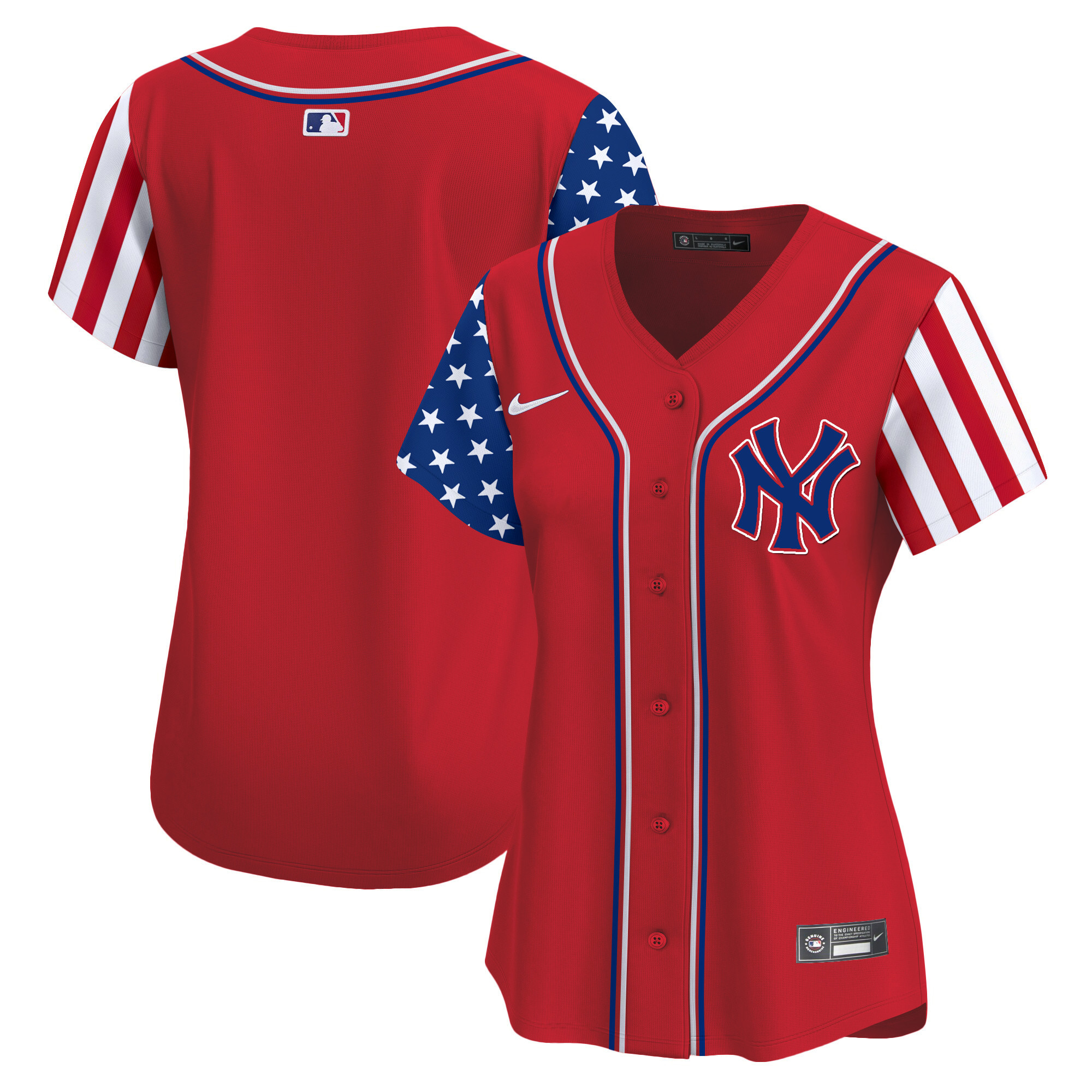 Women's New York Yankees 2024 Independence Day Vapor Premier Limited Red Jersey - All Stitched