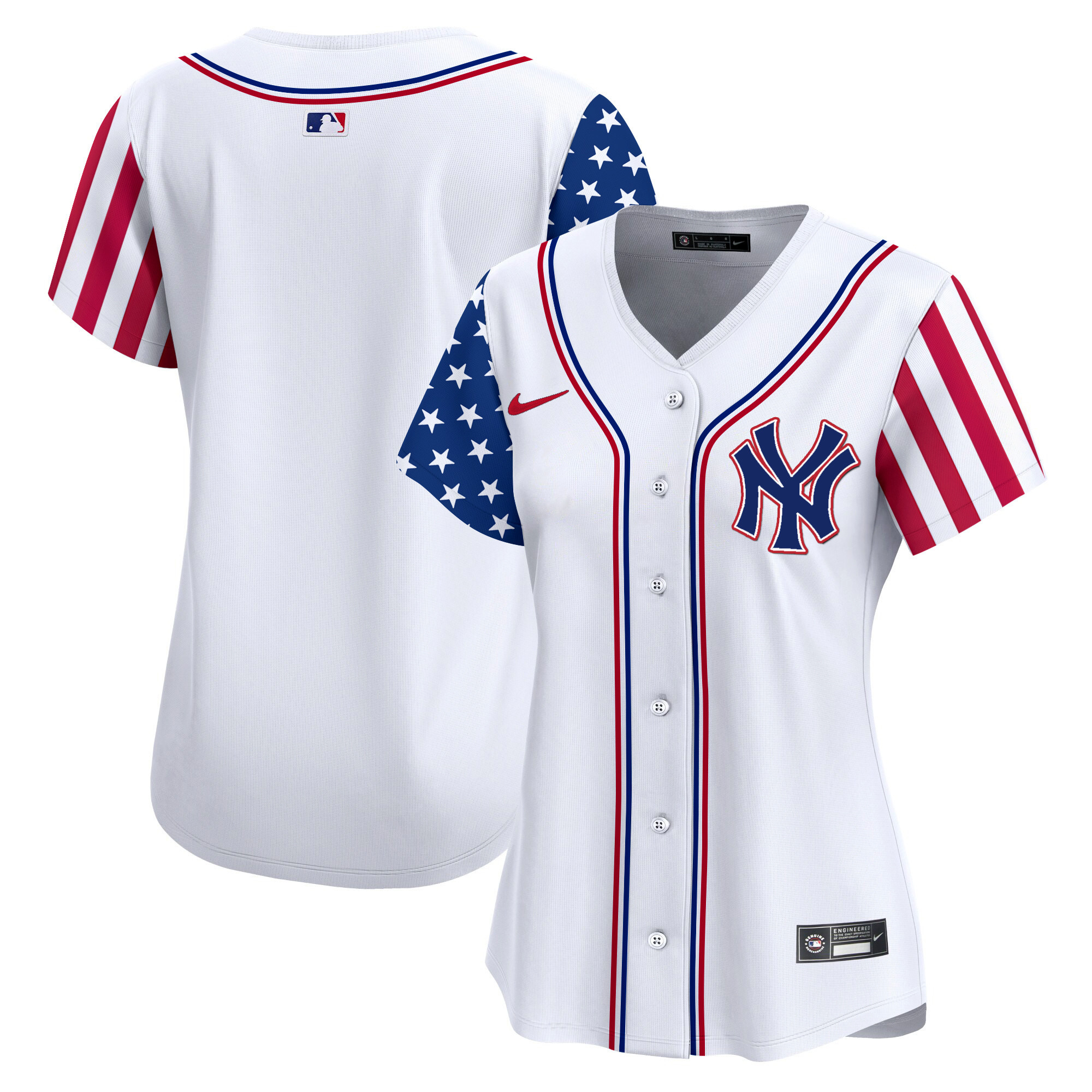 Women's New York Yankees 2024 Independence Day Vapor Premier Limited White Jersey - All Stitched