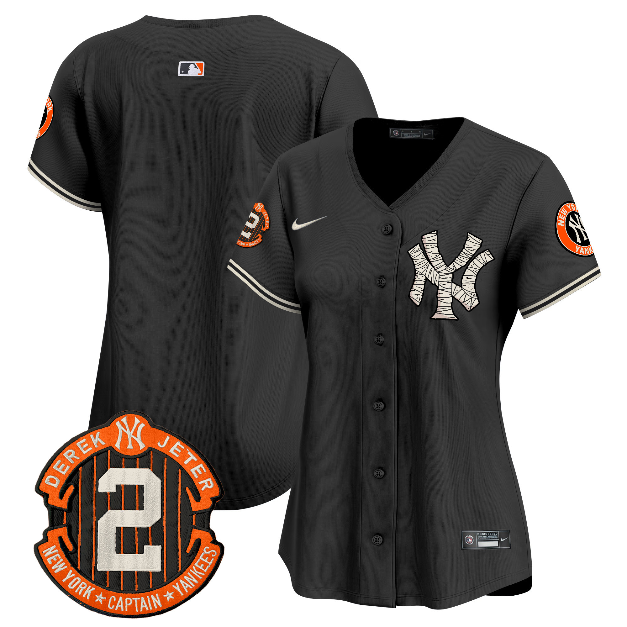 Women's New York Yankees Halloween Vapor Premier Limited Black Jersey - All Stitched