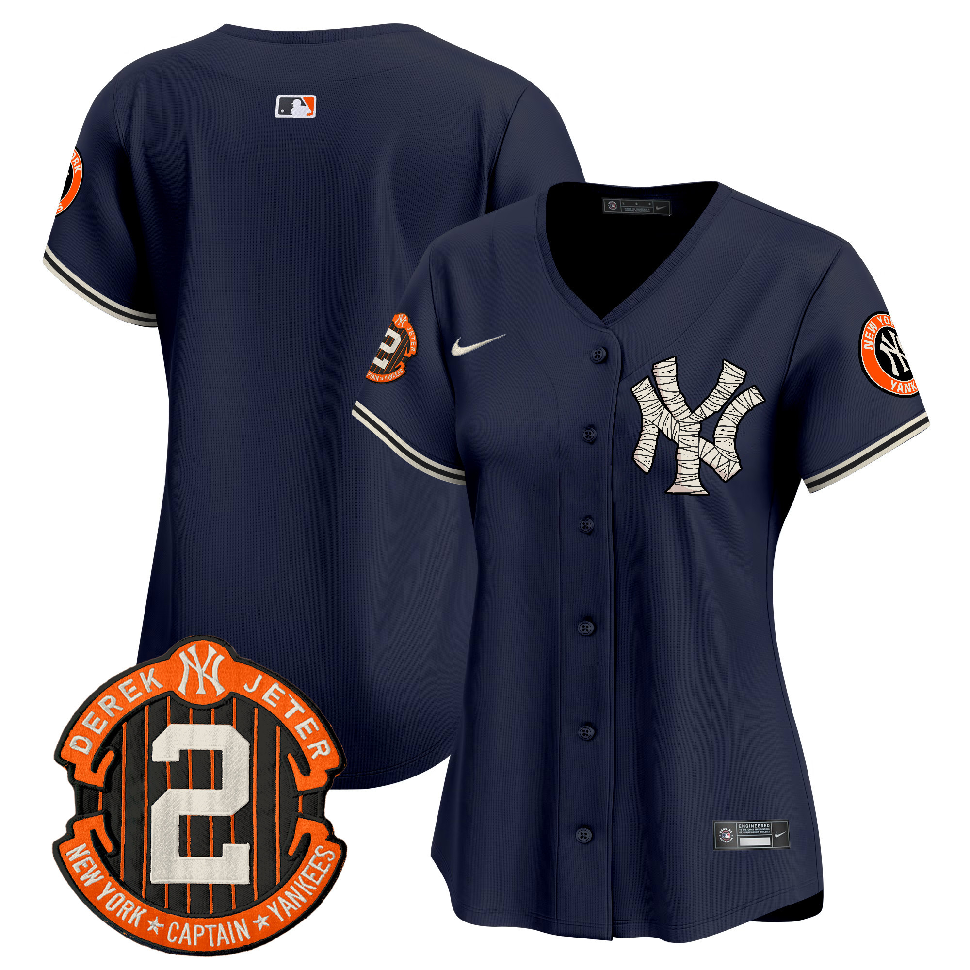 Women's New York Yankees Halloween Vapor Premier Limited Navy Jersey - All Stitched