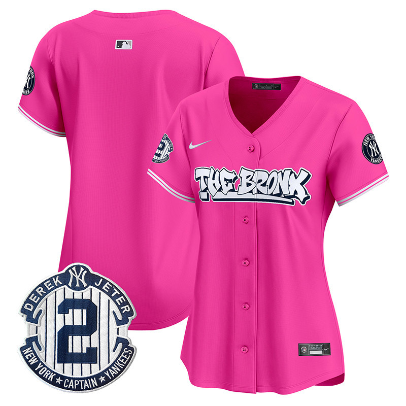 Women's New York Yankees The Bronx Graffiti Vapor Premier Limited Pink Jersey - All Stitched