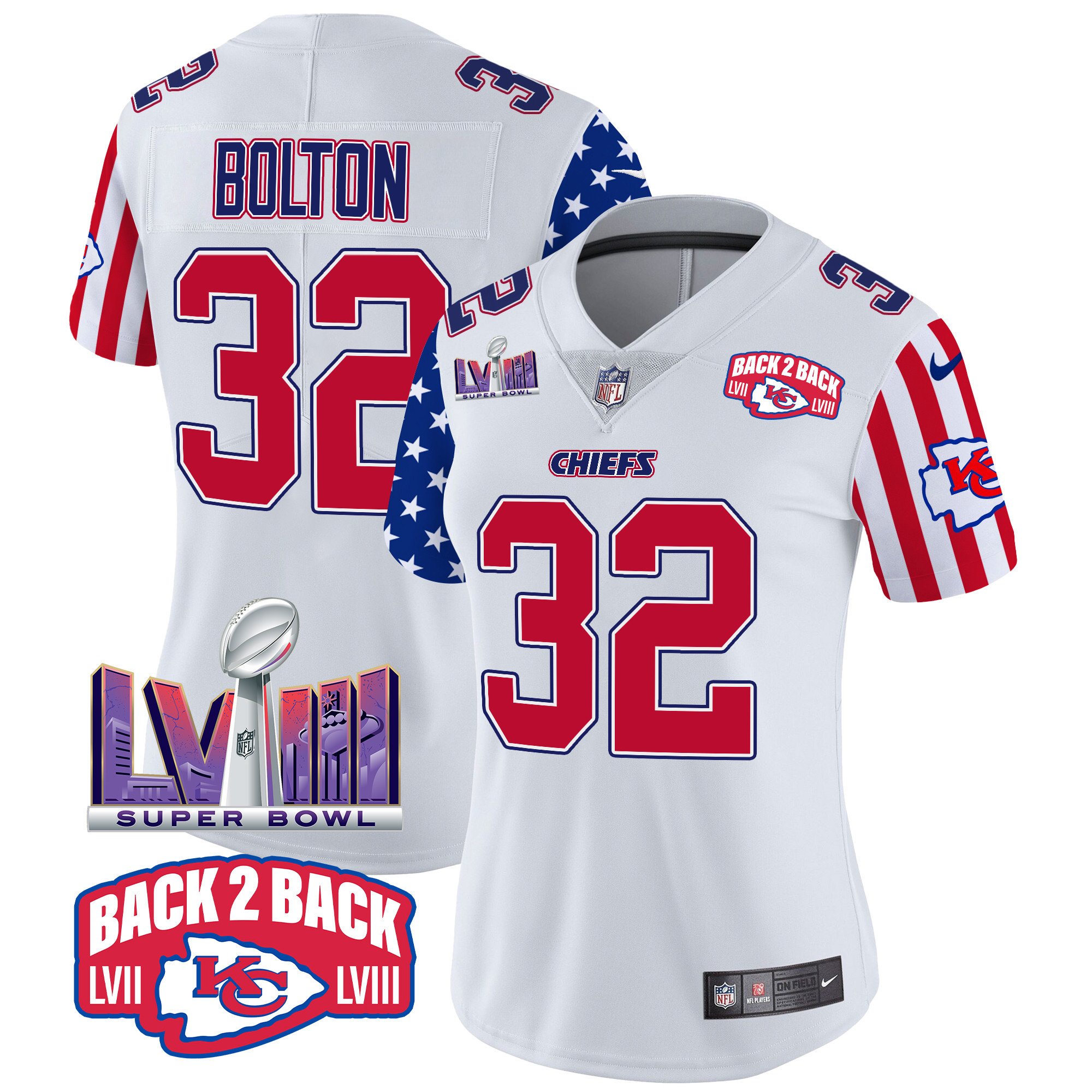 Women's Nick Bolton Kansas City Chiefs American Style Vapor Limited White Jersey - All Stitched