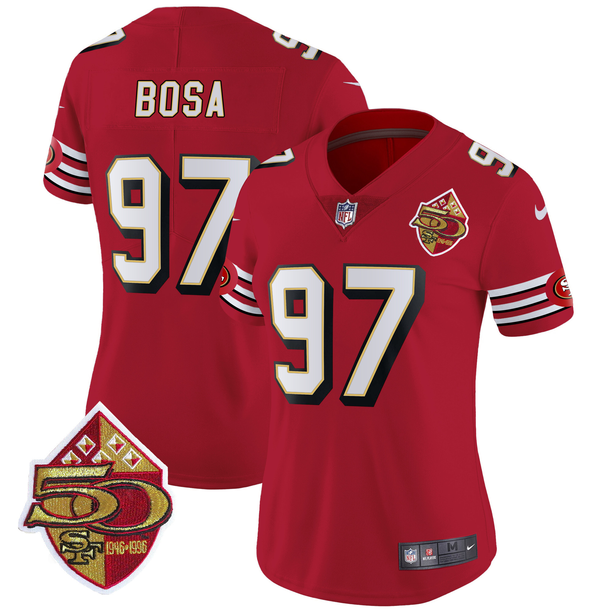 Women's Nick Bosa San Francisco 49ers 1996 Throwback Vapor Limited Red Jersey - All Stitched