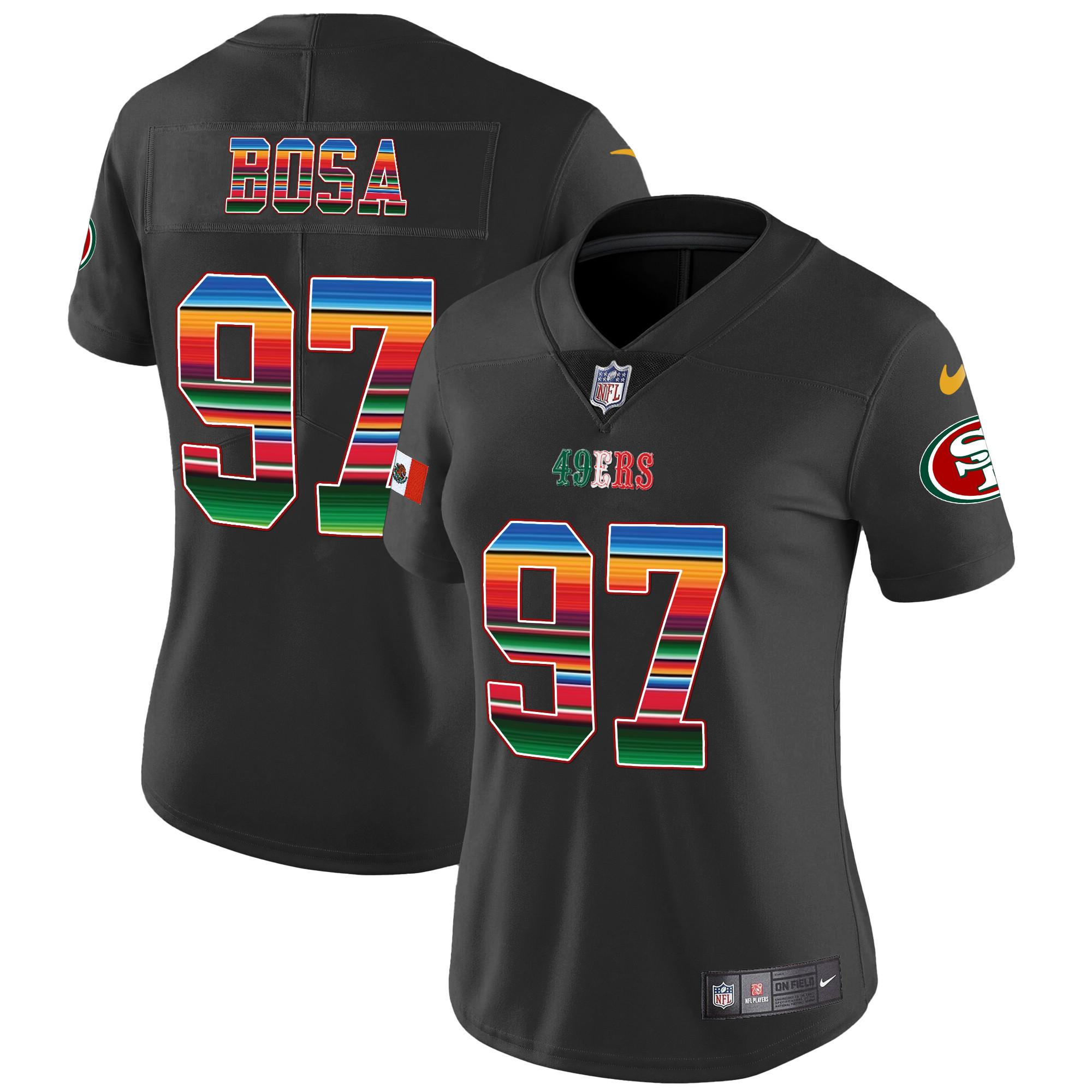 Women's Nick Bosa San Francisco 49ers Mexico Vapor Black Jersey V3 - All Stitched
