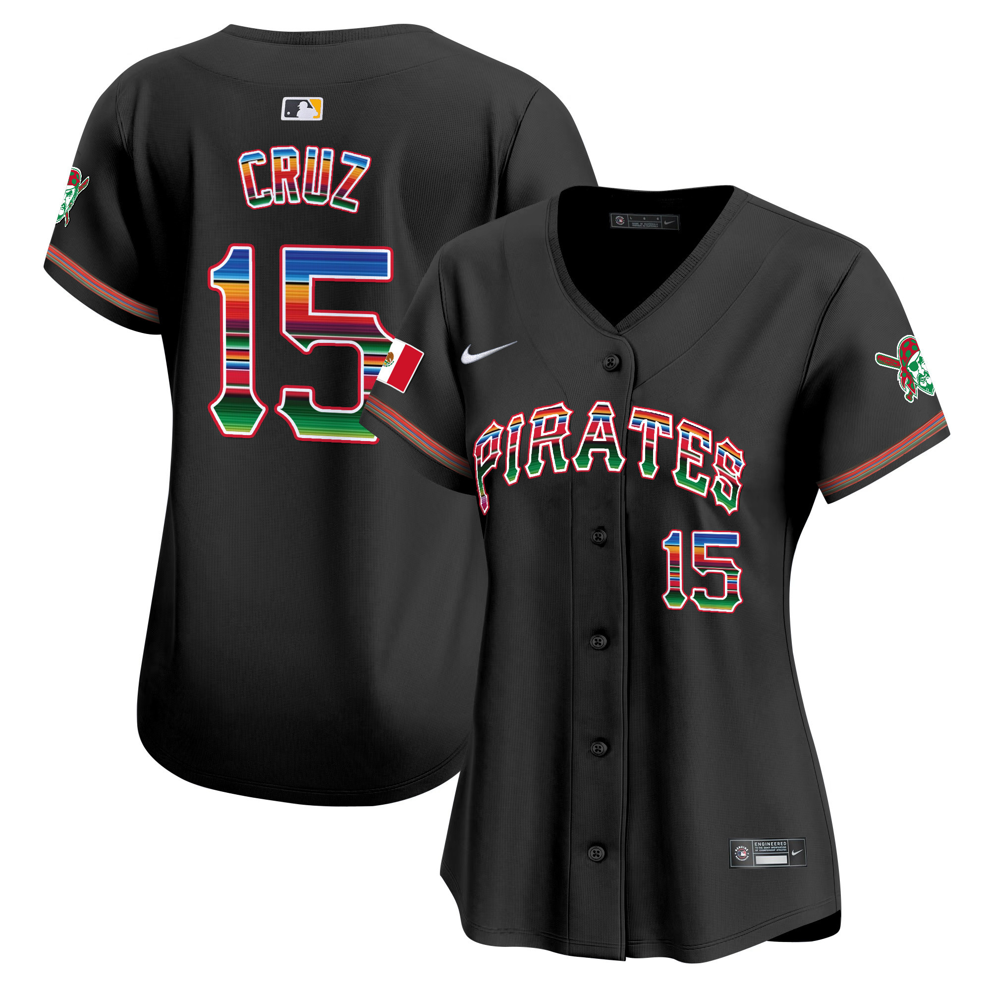Women's Oneil Cruz Pittsburgh Pirates Mexico Vapor Premier Limited Black Jersey - All Stitched