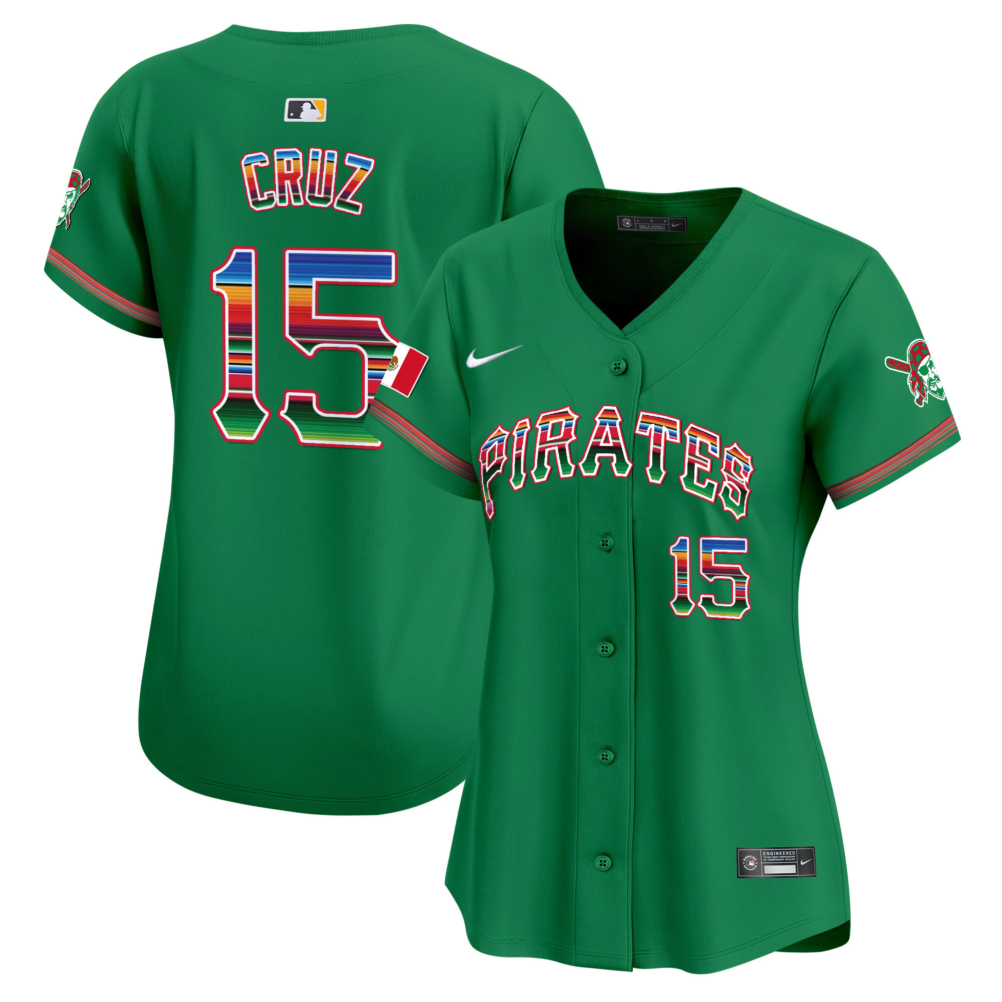 Women's Oneil Cruz Pittsburgh Pirates Mexico Vapor Premier Limited Green Jersey - All Stitched