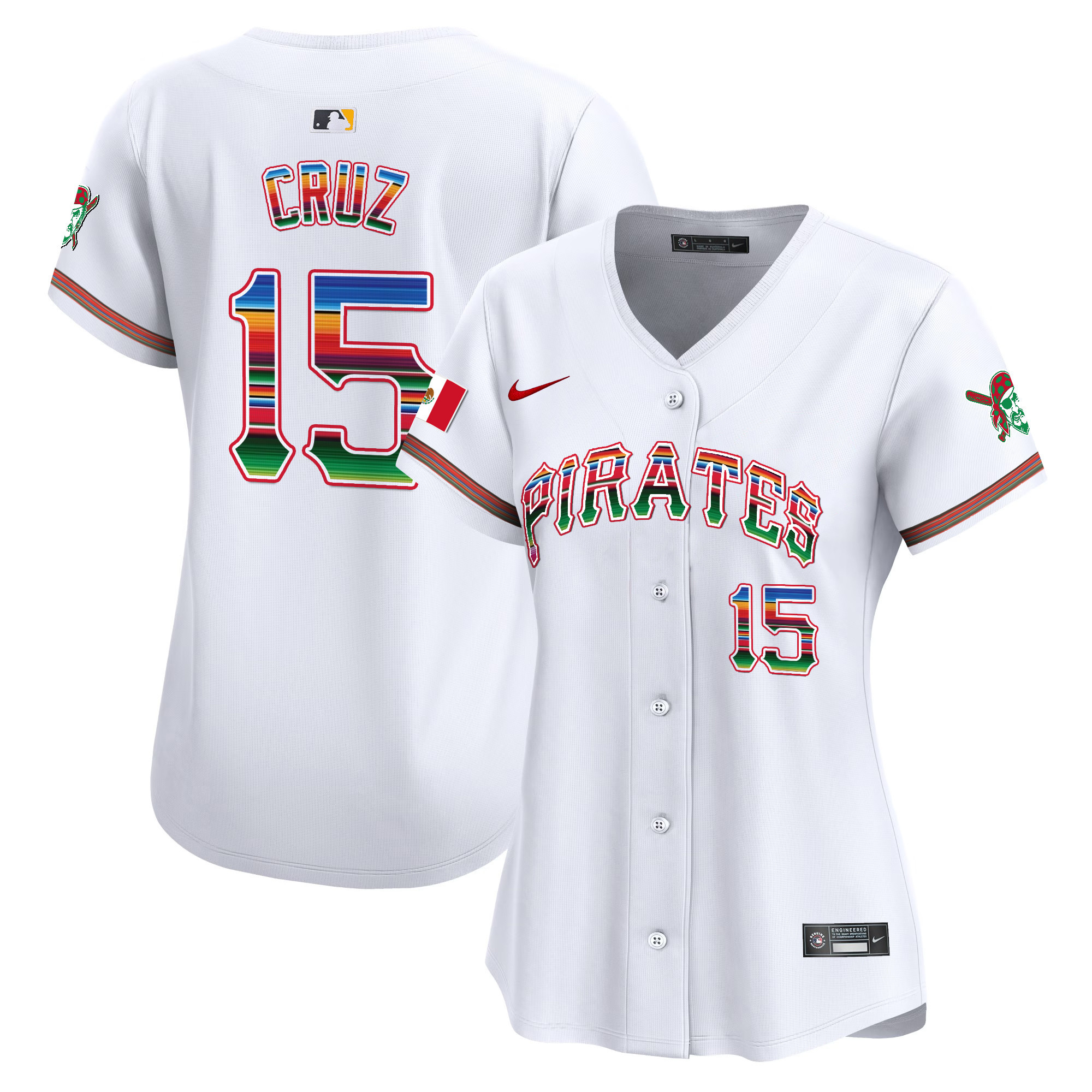 Women's Oneil Cruz Pittsburgh Pirates Mexico Vapor Premier Limited White Jersey - All Stitched