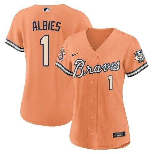 Women's Ozzie Albies Atlanta Braves Peaches ní Cream Peaches ní Cream Jersey ñ All Stitched