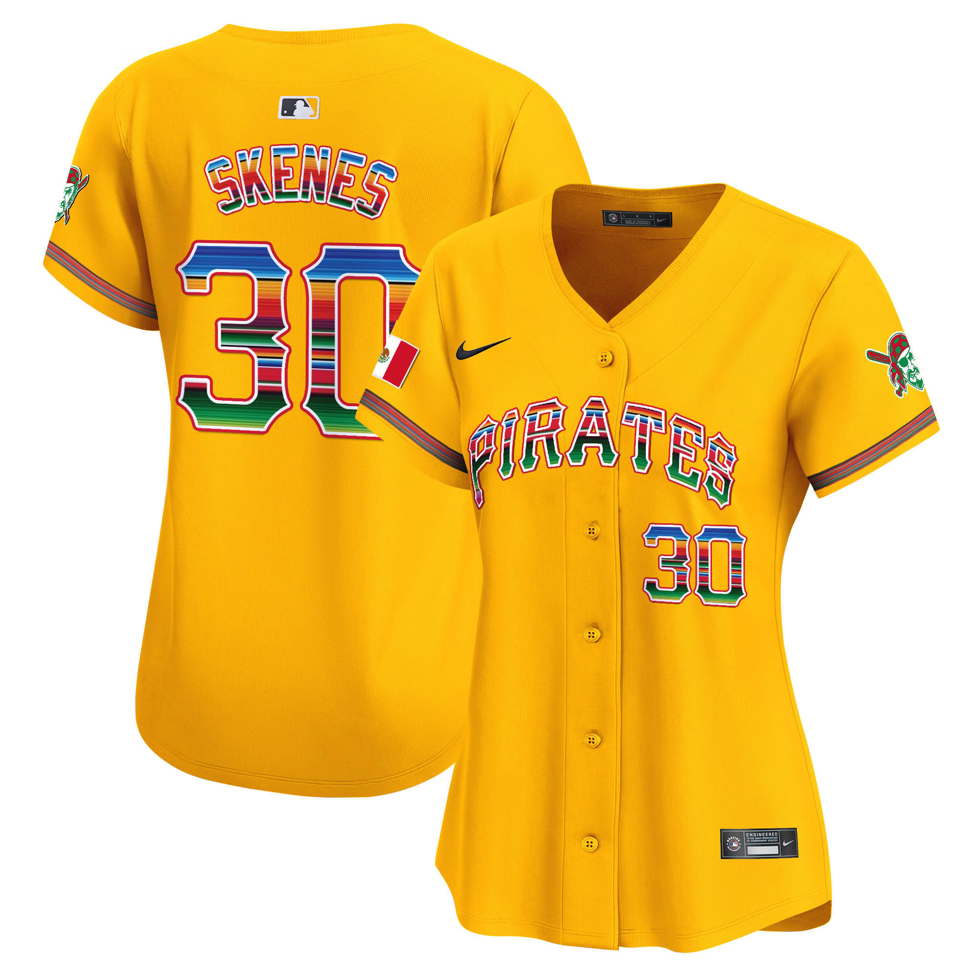 Women's Paul Skenes Pittsburgh Pirates Mexico Vapor Premier Limited Gold Jersey - All Stitched