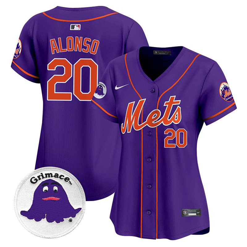Women's Pete Alonso New York Mets Grimace Vapor Premier Limited Purple Jersey - All Stitched