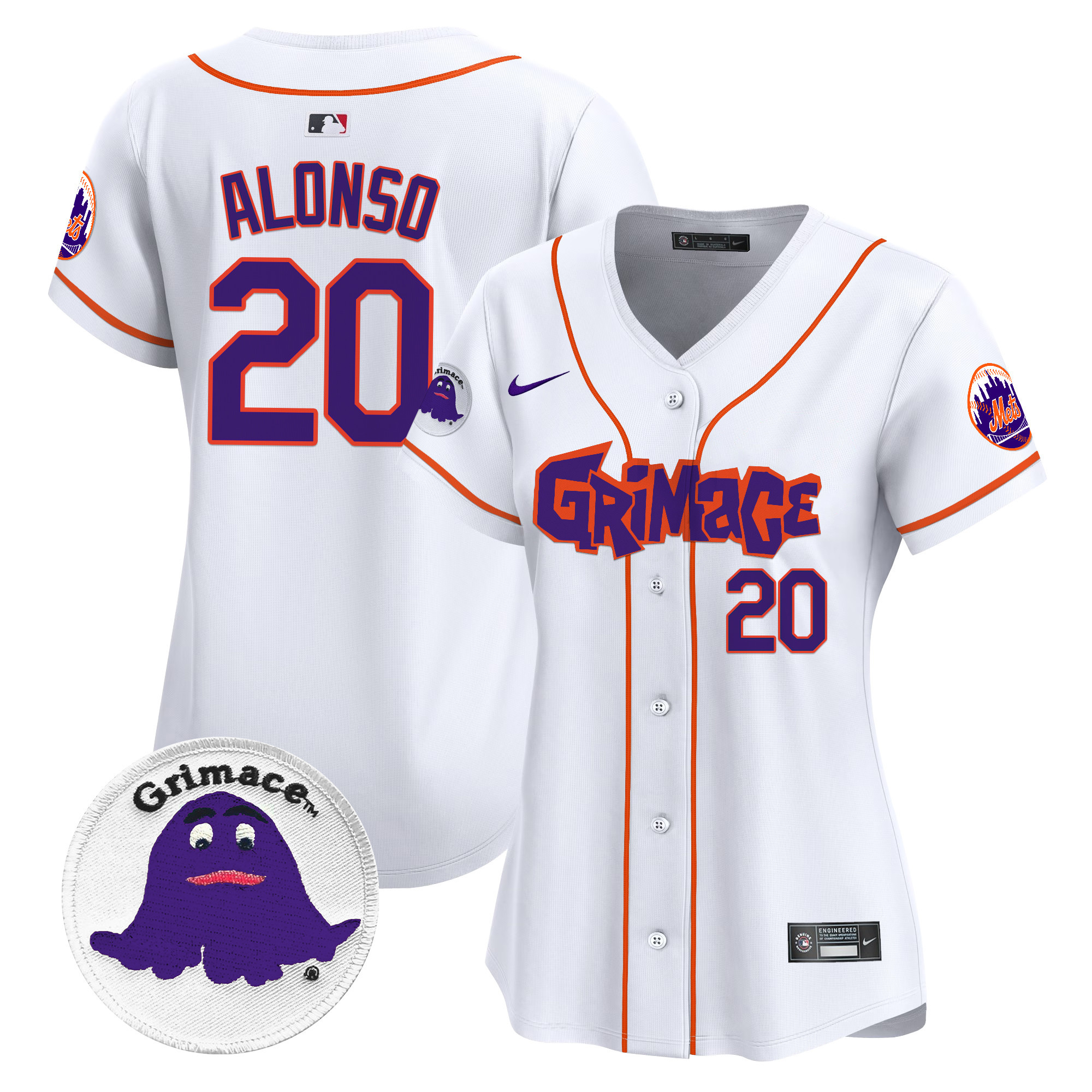 Women's Pete Alonso New York Mets Grimace Vapor Premier Limited White Jersey V2 - All Stitched
