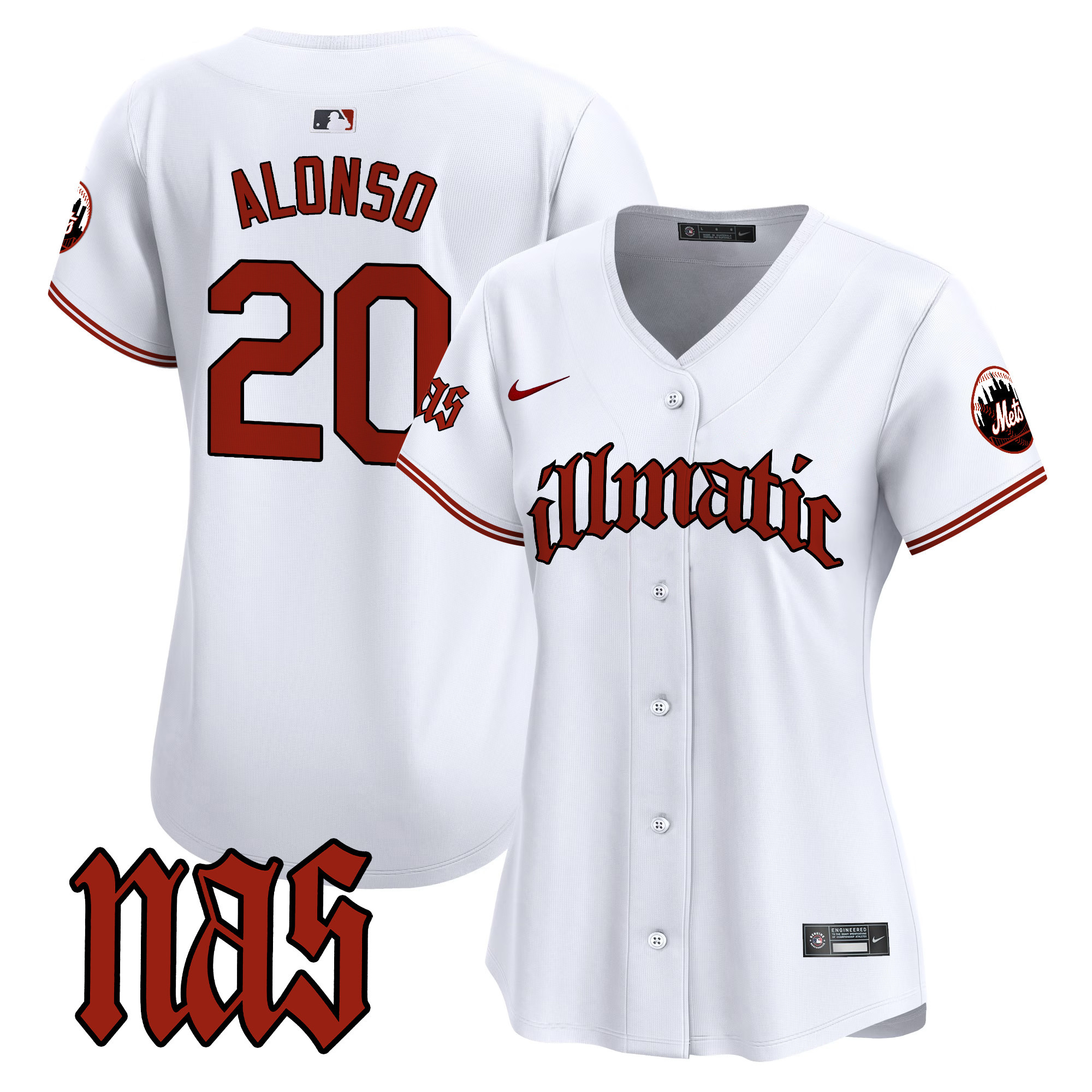 Women's Pete Alonso New York Mets Nas Illmatic Vapor Premier Limited White Jersey - All Stitched