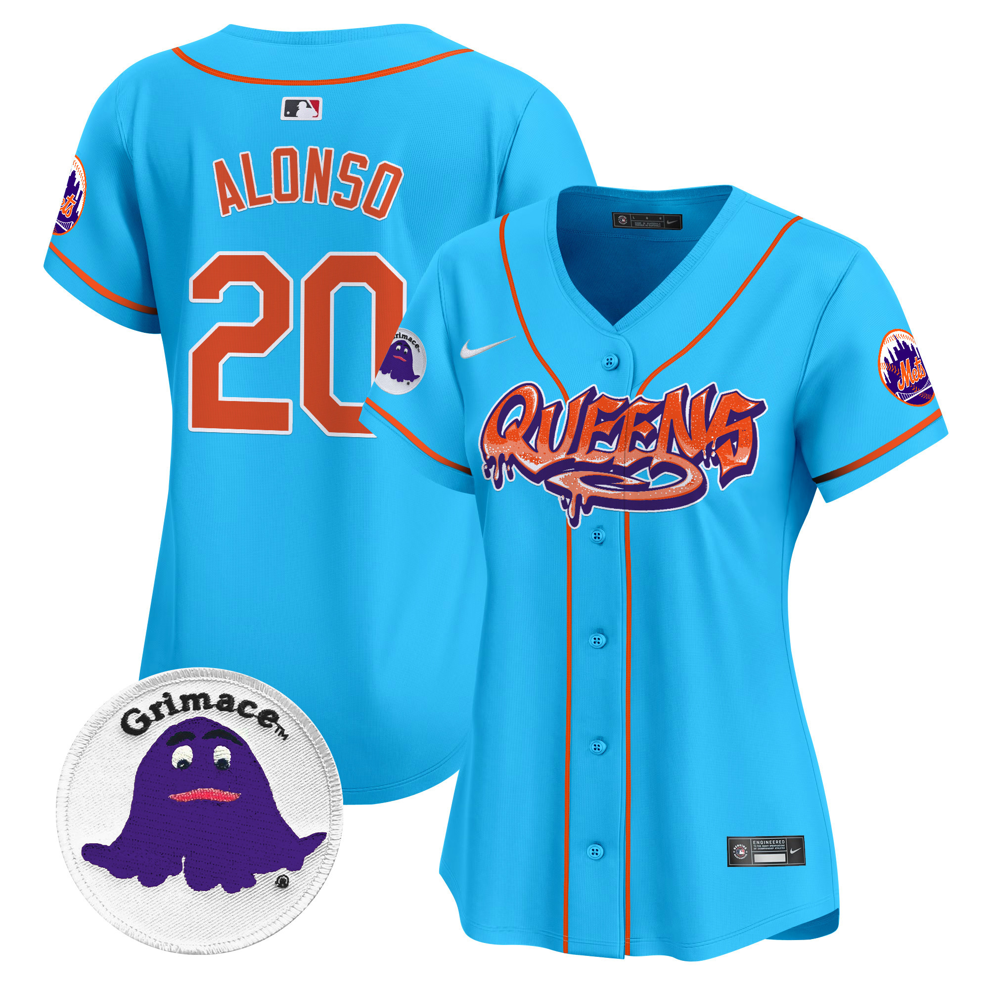 Women's Pete Alonso New York Mets Queens Graffiti Vapor Premier Limited Light Blue Jersey - All Stitched