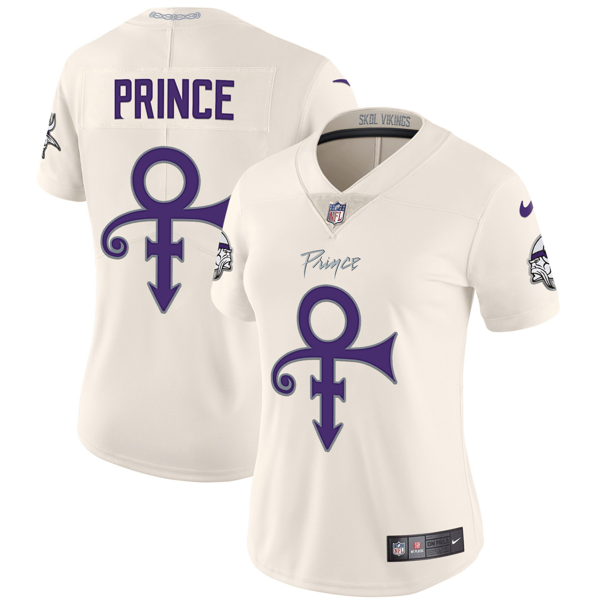 Women's Prince Minnesota Vikings 2024 Prince Vapor Limited Cream Jersey - All Stitched