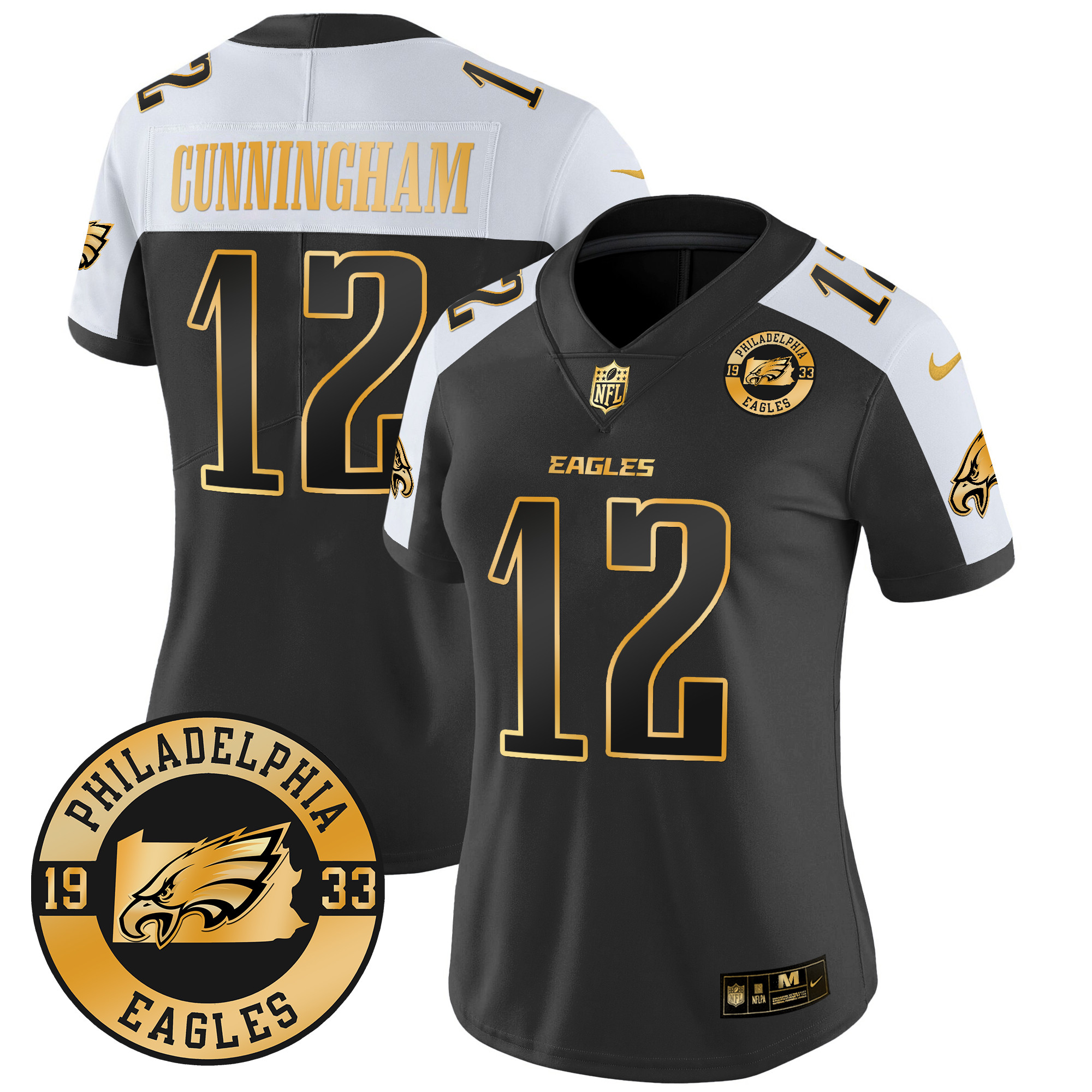Women's Randall Cunningham Philadelphia Eagles 2024 Gold Vapor Limited Alternate Jersey - All Stitched