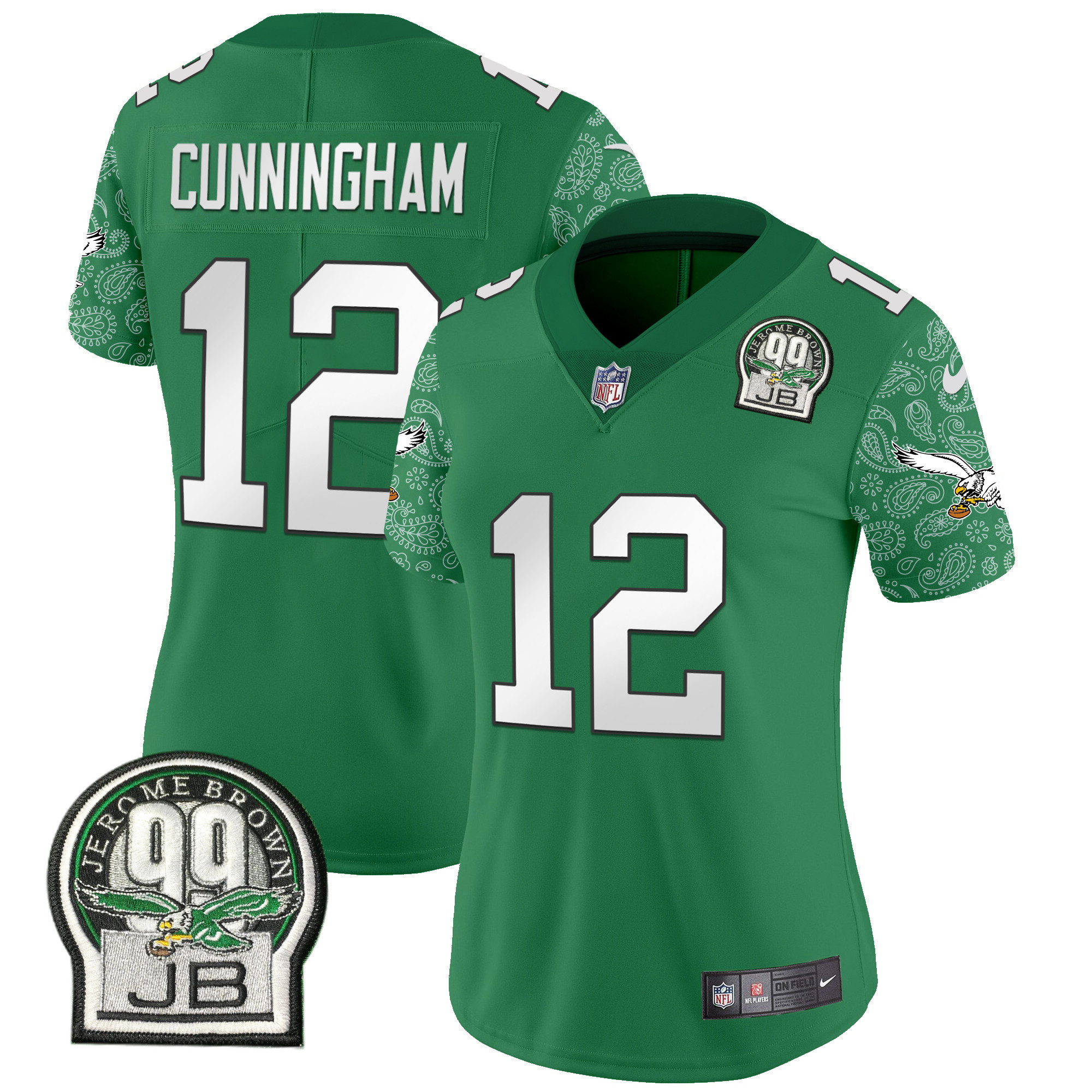Women's Randall Cunningham Philadelphia Eagles Kelly Green Vapor Limited Kelly Green Jersey V4 - All Stitched