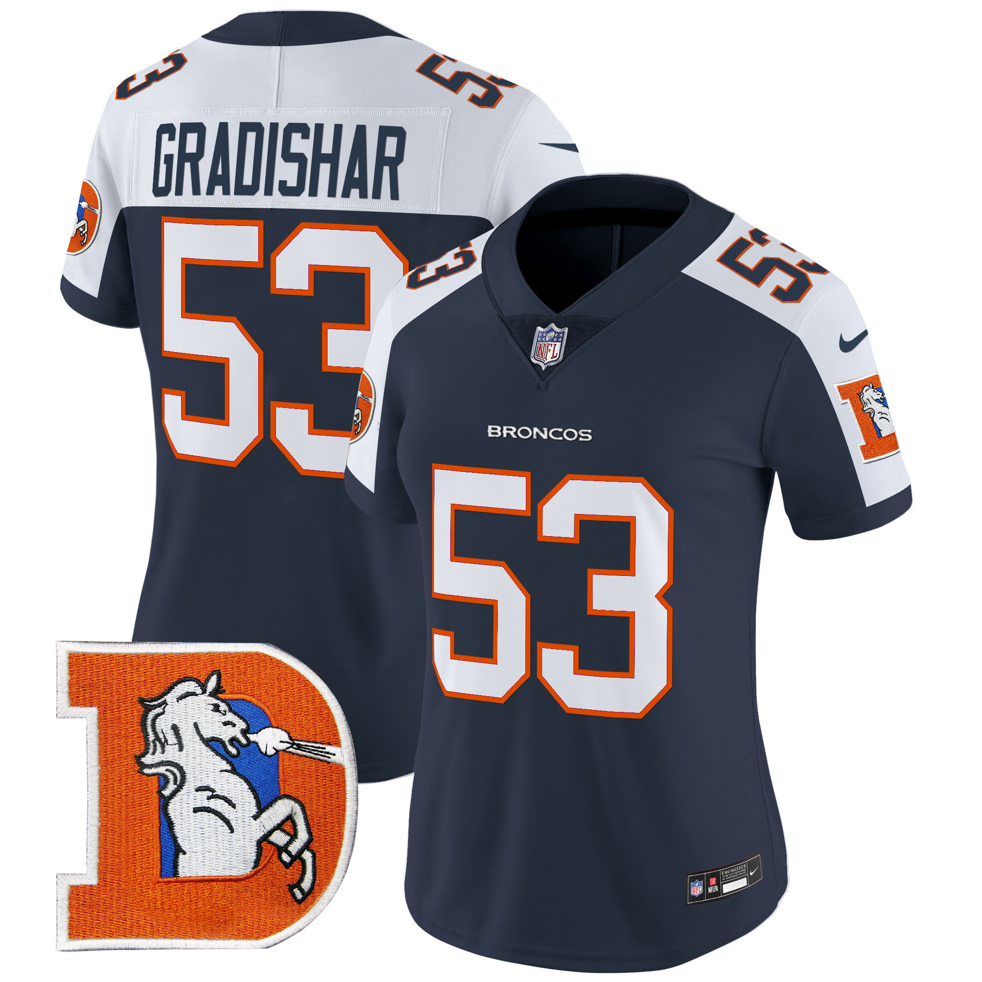 Women's Randy Gradishar Denver Broncos Throwback Vapor Limited Navy Alternate Jersey - All Stitched