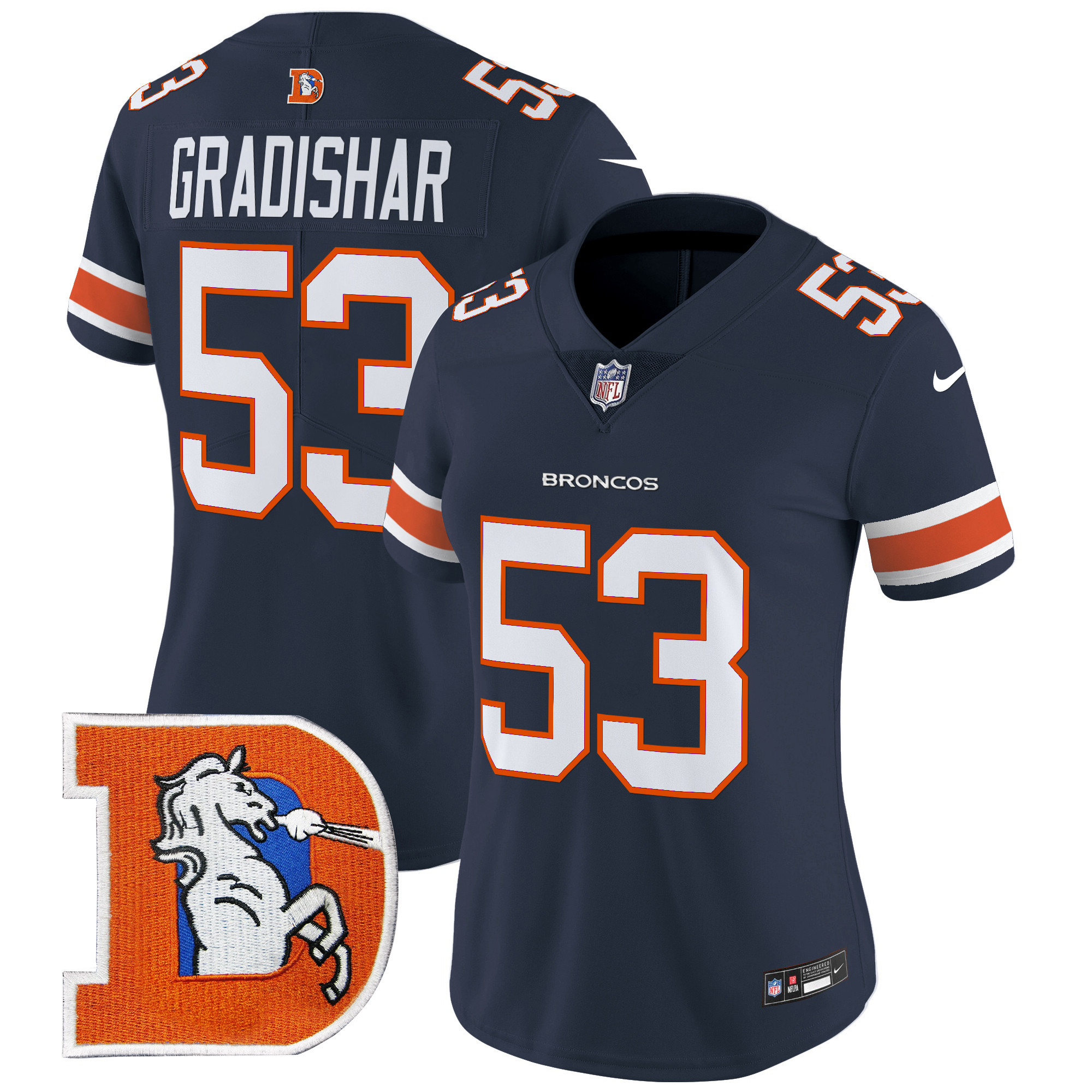 Women's Randy Gradishar Denver Broncos Throwback Vapor Limited Navy Jersey - All Stitched
