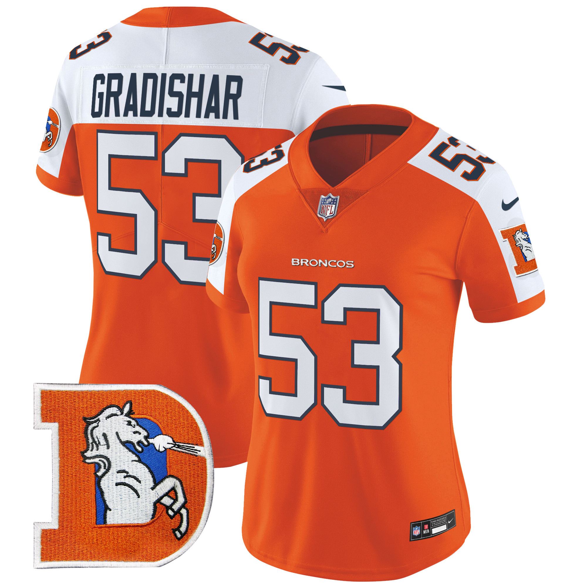 Women's Randy Gradishar Denver Broncos Throwback Vapor Limited Orange Alternate Jersey - All Stitched