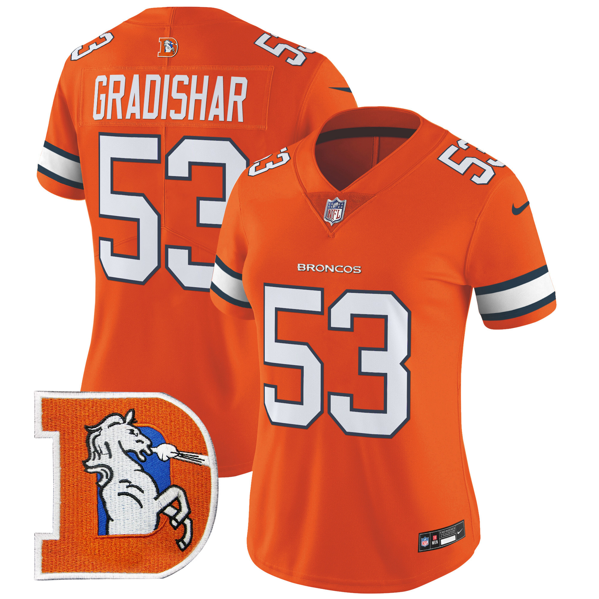 Women's Randy Gradishar Denver Broncos Throwback Vapor Limited Orange Jersey - All Stitched