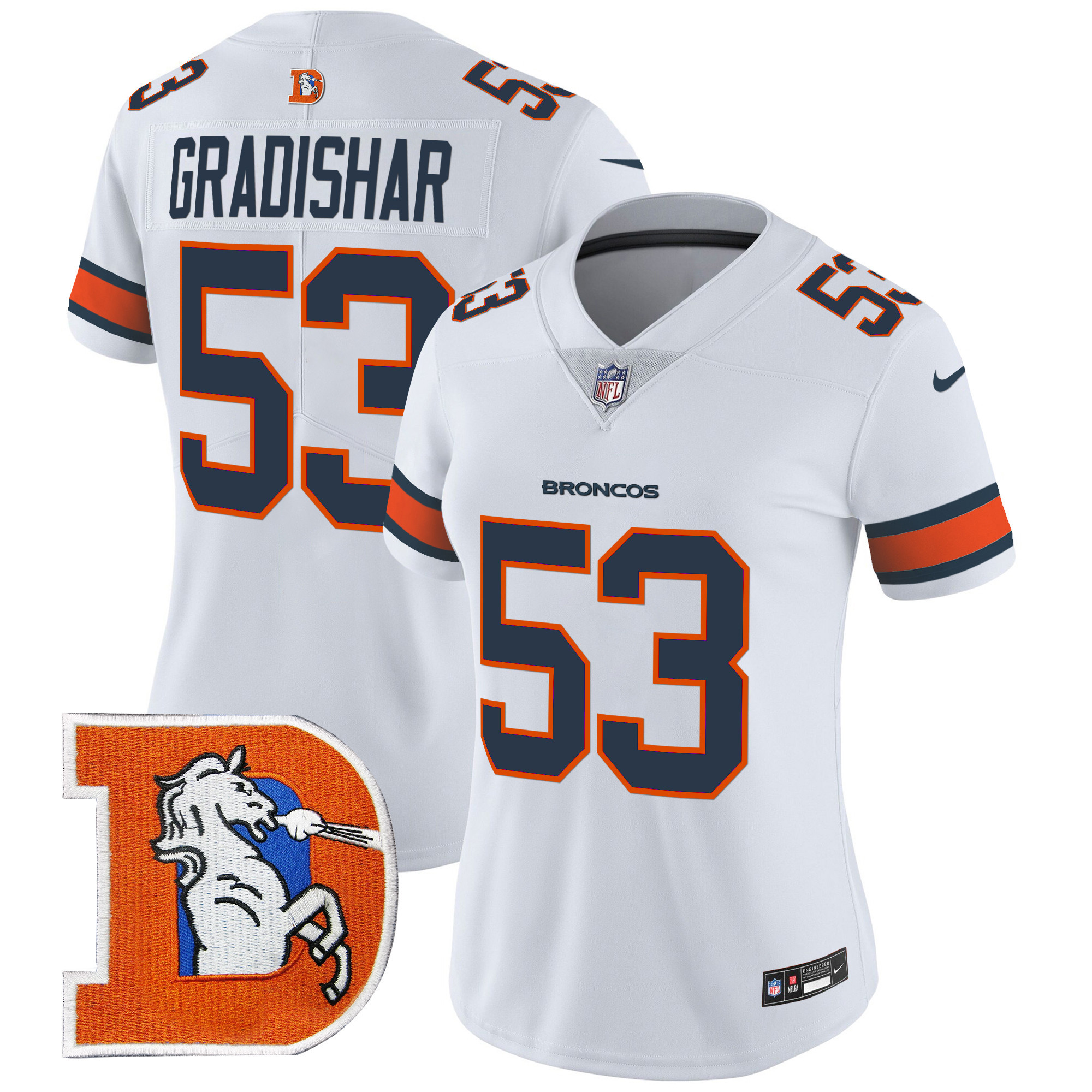 Women's Randy Gradishar Denver Broncos Throwback Vapor Limited White Jersey - All Stitched
