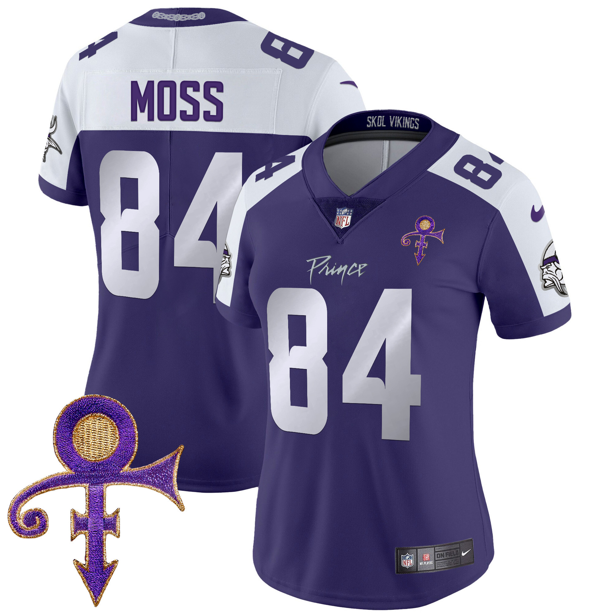 Women's Randy Moss Minnesota Vikings 2024 Prince Vapor Limited Purple Alternate Jersey - All Stitched