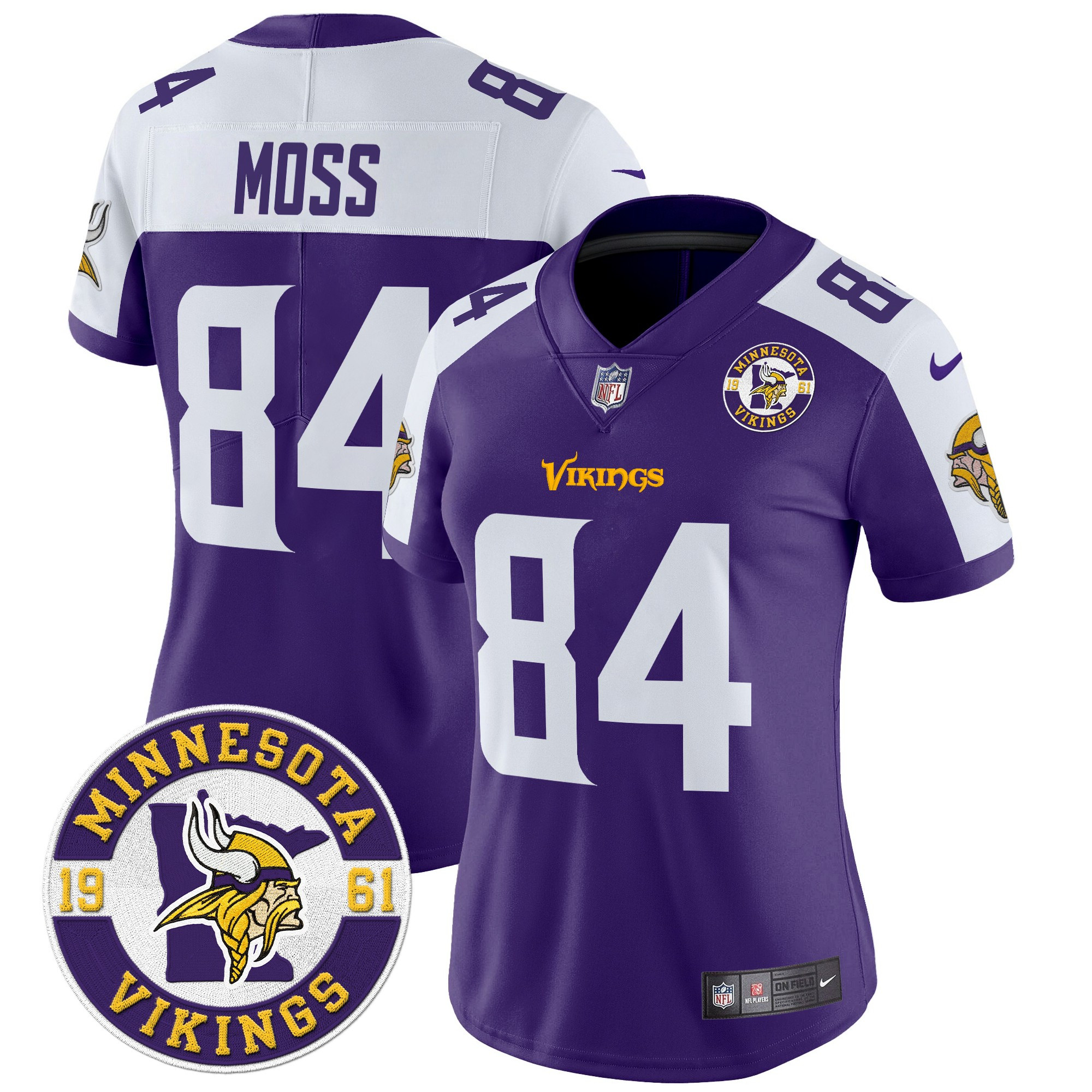 Women's Randy Moss Minnesota Vikings 2024 Vapor Limited Purple Alternate Jersey - All Stitched