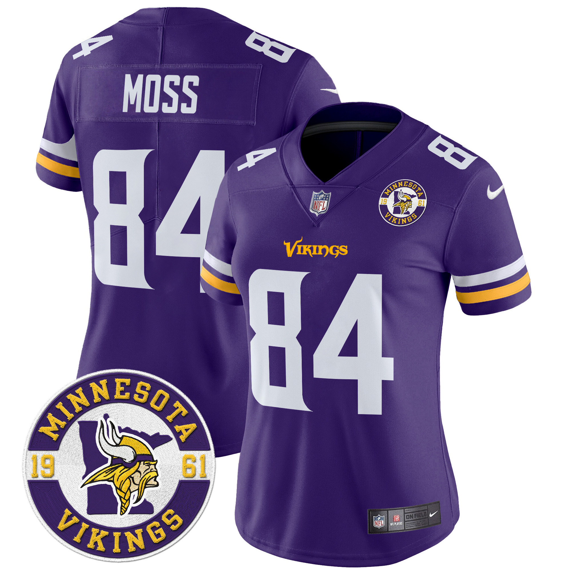 Women's Randy Moss Minnesota Vikings 2024 Vapor Limited Purple Jersey - All Stitched