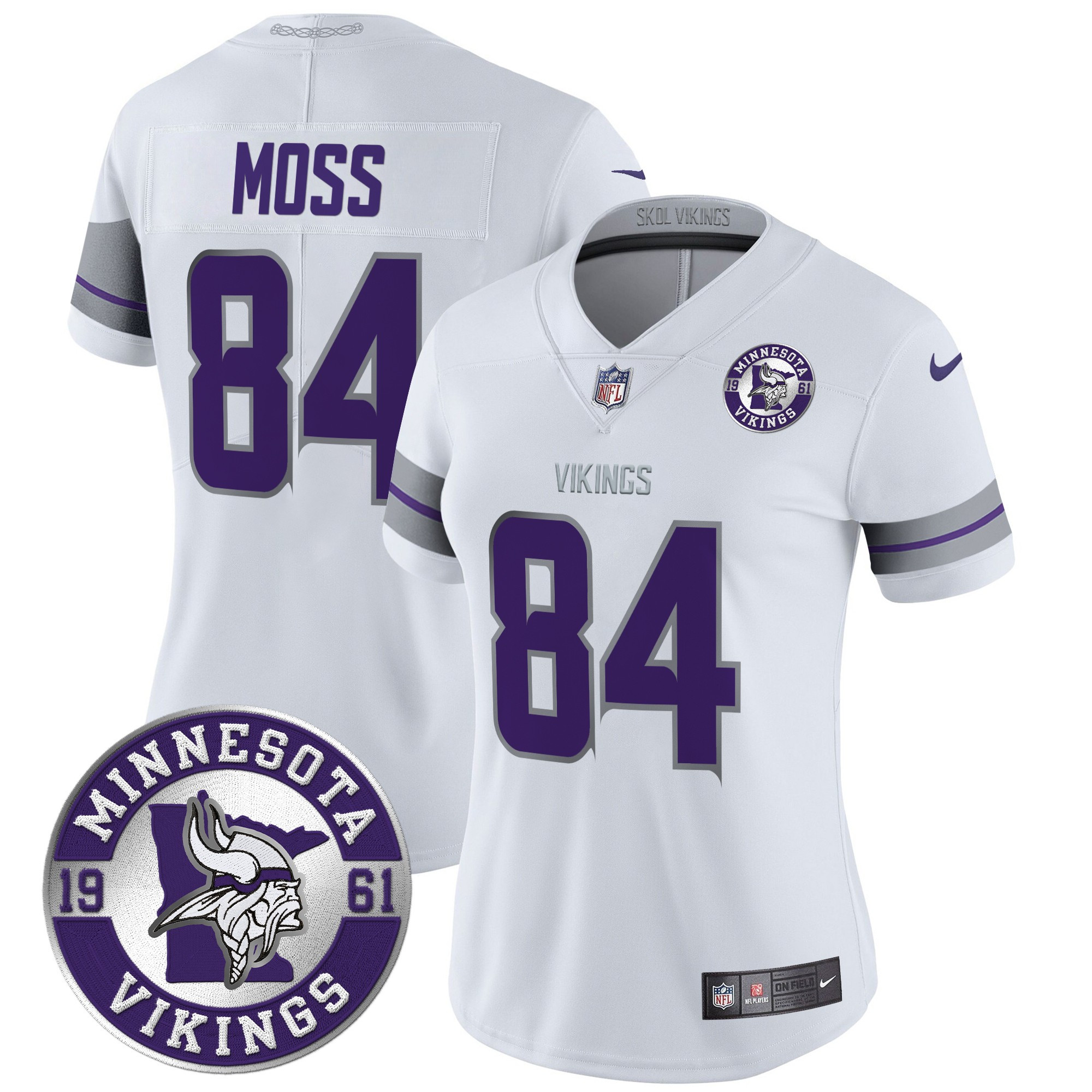 Women's Randy Moss Minnesota Vikings 2024 Vapor Limited White Jersey - All Stitched