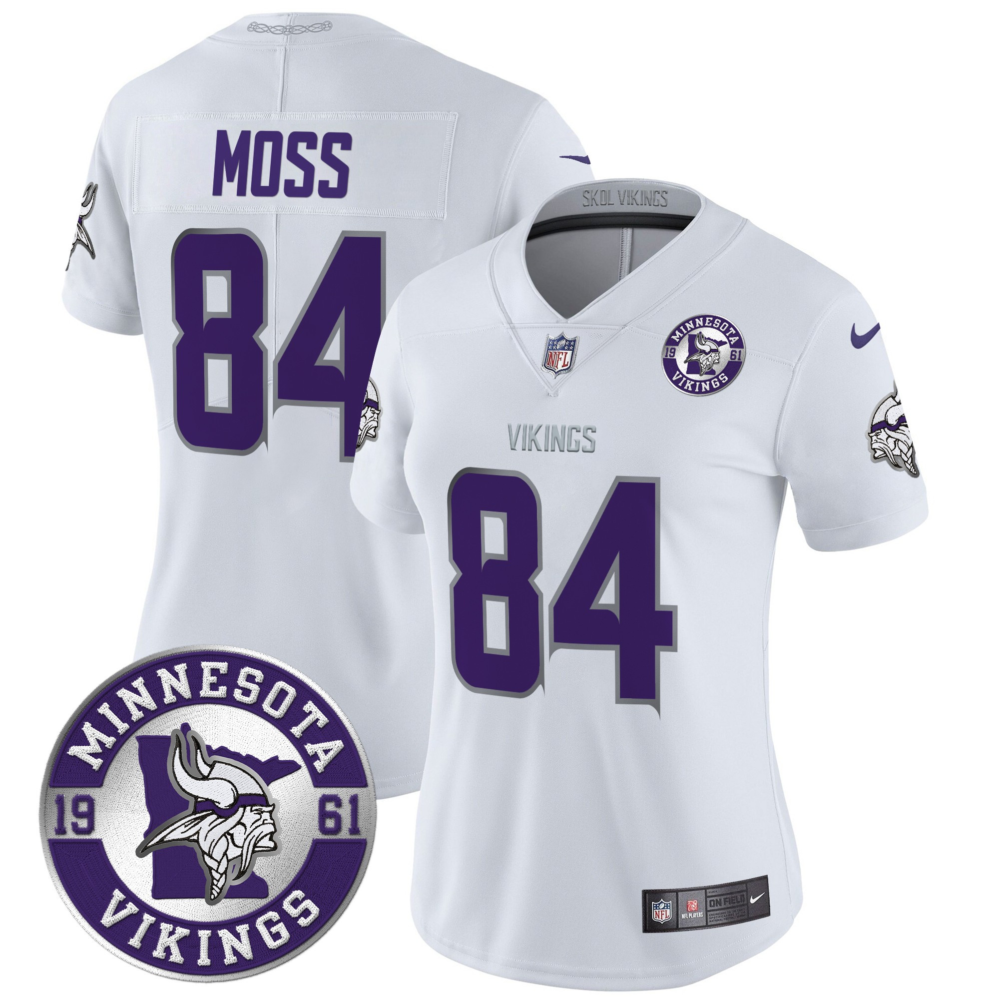 Women's Randy Moss Minnesota Vikings 2024 Vapor Limited Winter Warrior Jersey - All Stitched