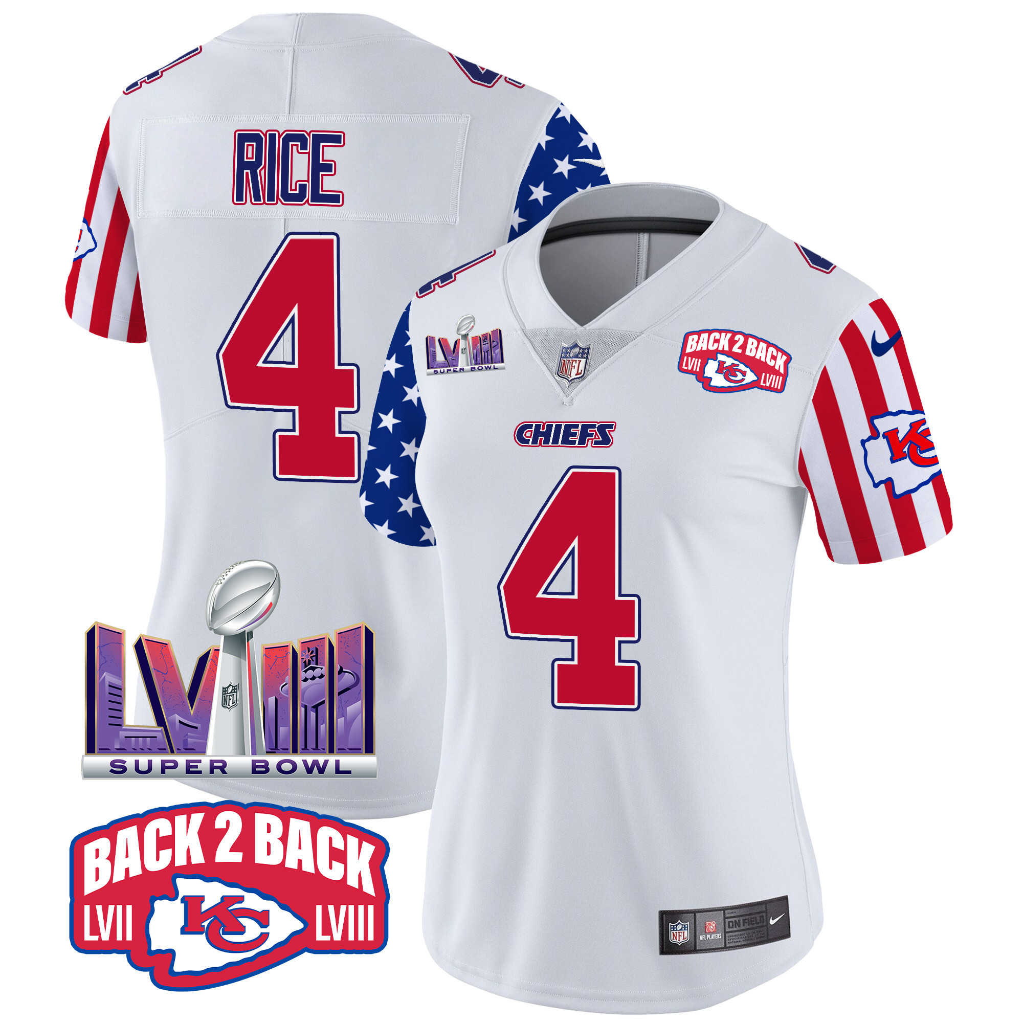 Women's Rashee Rice Kansas City Chiefs American Style Vapor Limited White Jersey - All Stitched