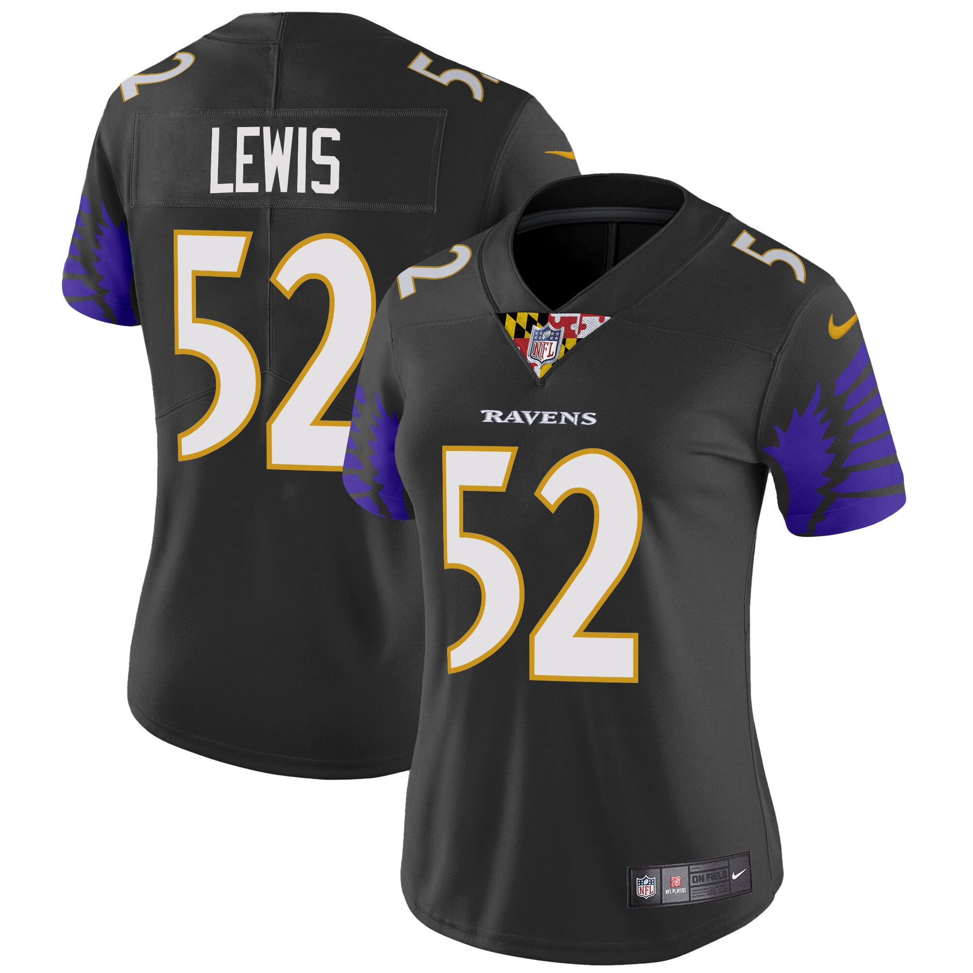 Women's Ray Lewis Baltimore Ravens Special Vapor Limited Black Jersey - All Stitched
