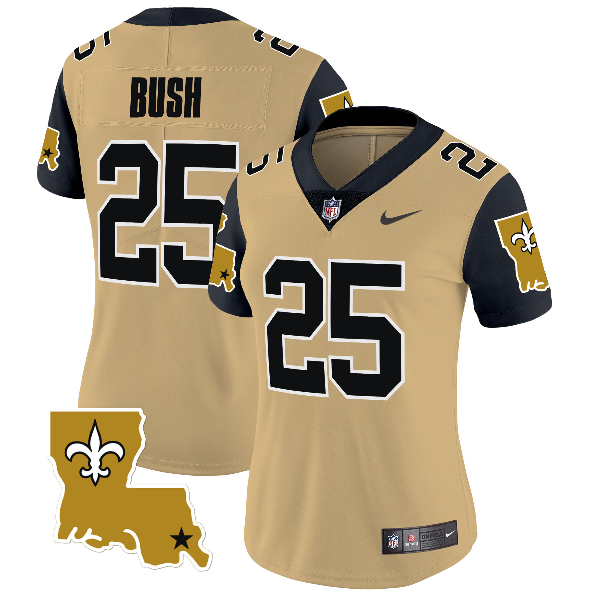 Women's Reggie Bush New Orleans Saints 1987 Legacy Vapor Limited Gold Jersey V2 - All Stitched