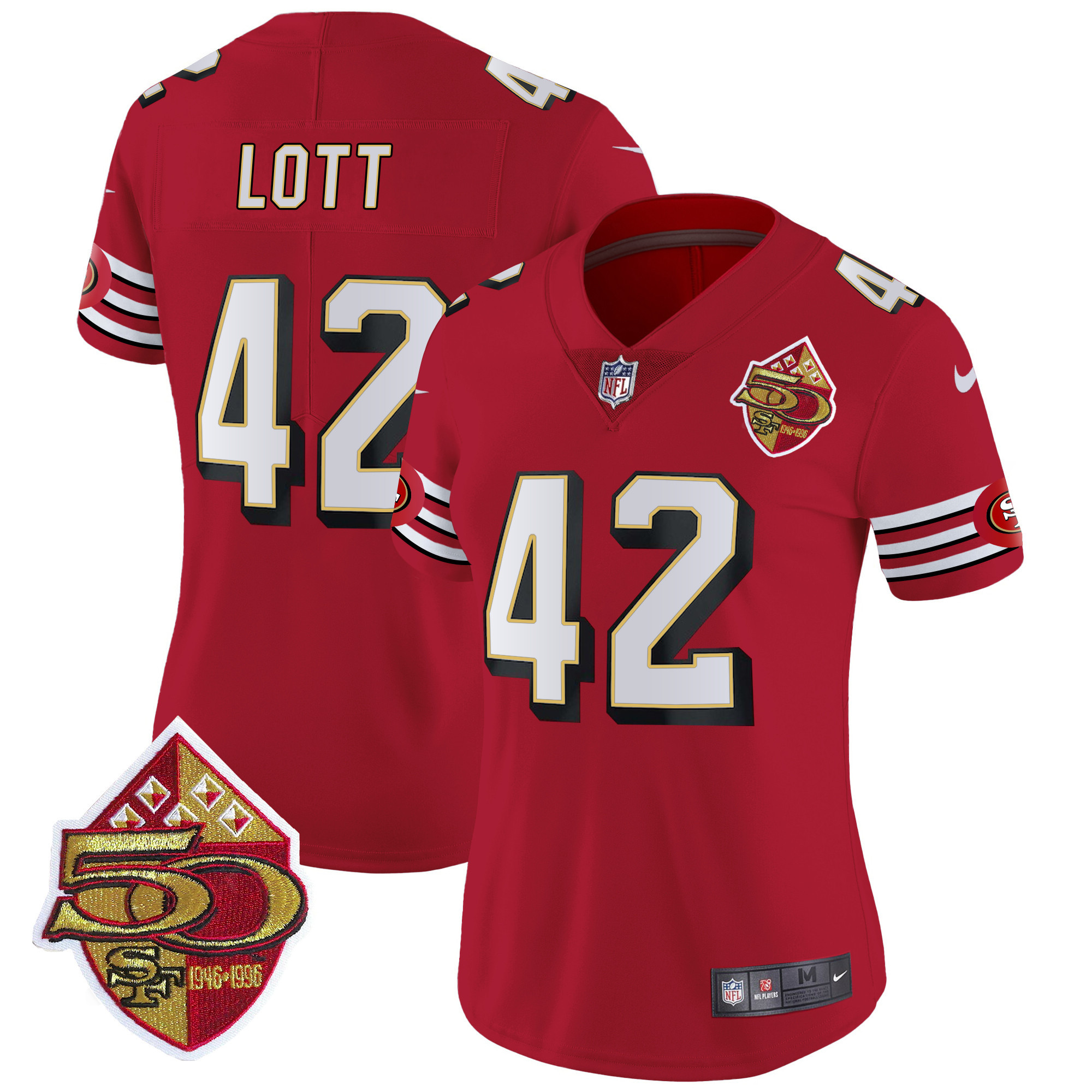 Women's Ronnie Lott San Francisco 49ers 1996 Throwback Vapor Limited Red Jersey - All Stitched