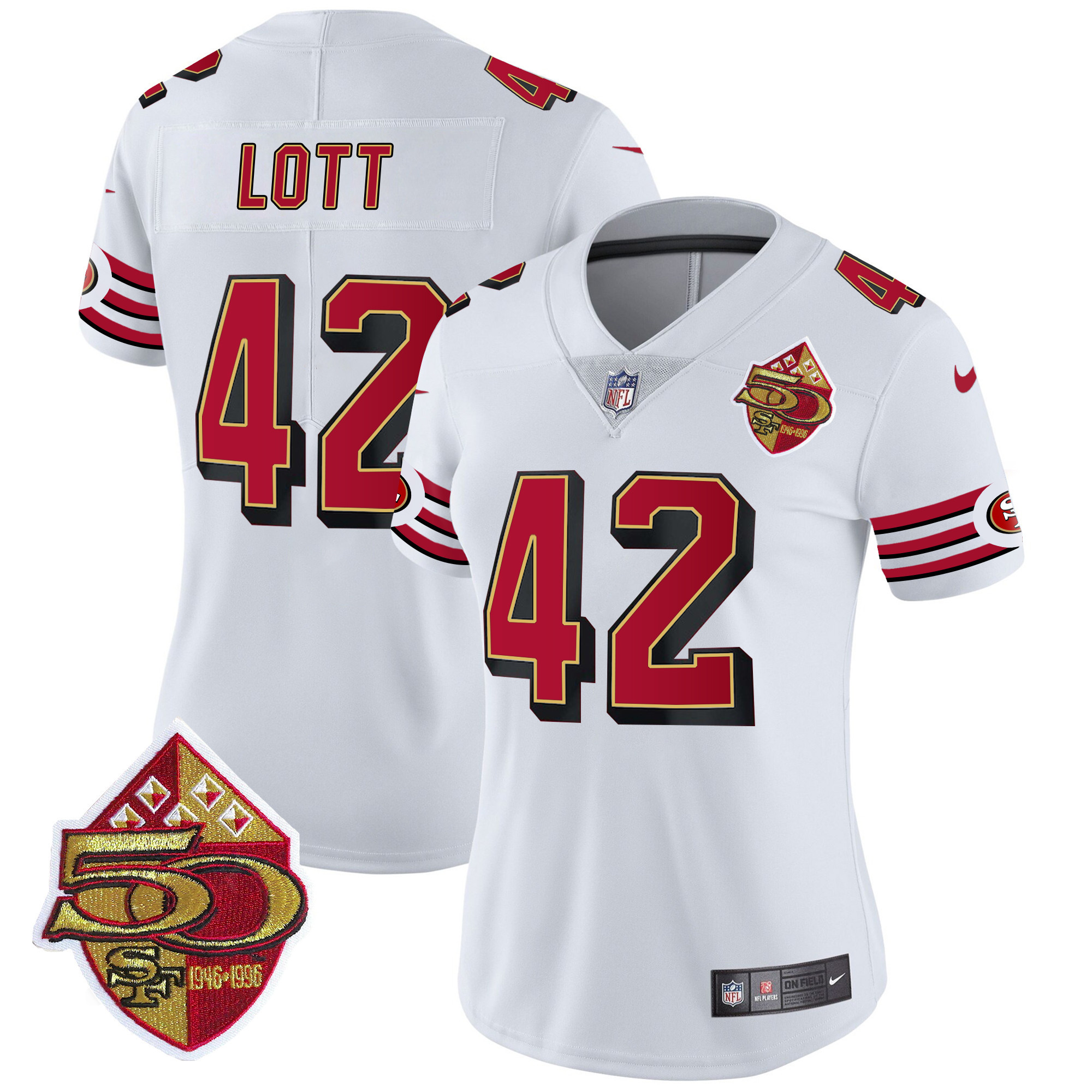 Women's Ronnie Lott San Francisco 49ers 1996 Throwback Vapor Limited White Jersey - All Stitched