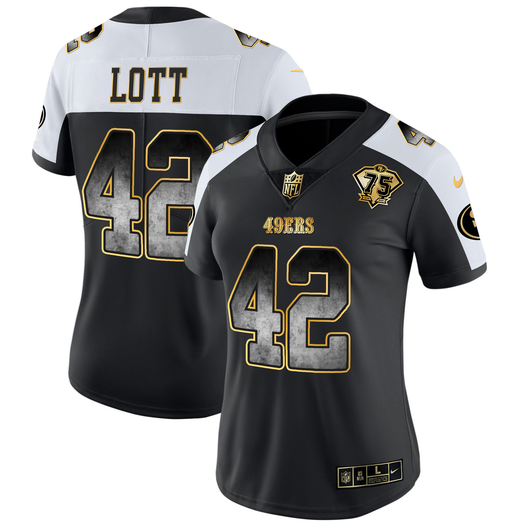 Women's Ronnie Lott San Francisco 49ers Arch Smoke Vapor Alternate Jersey - All Stitched
