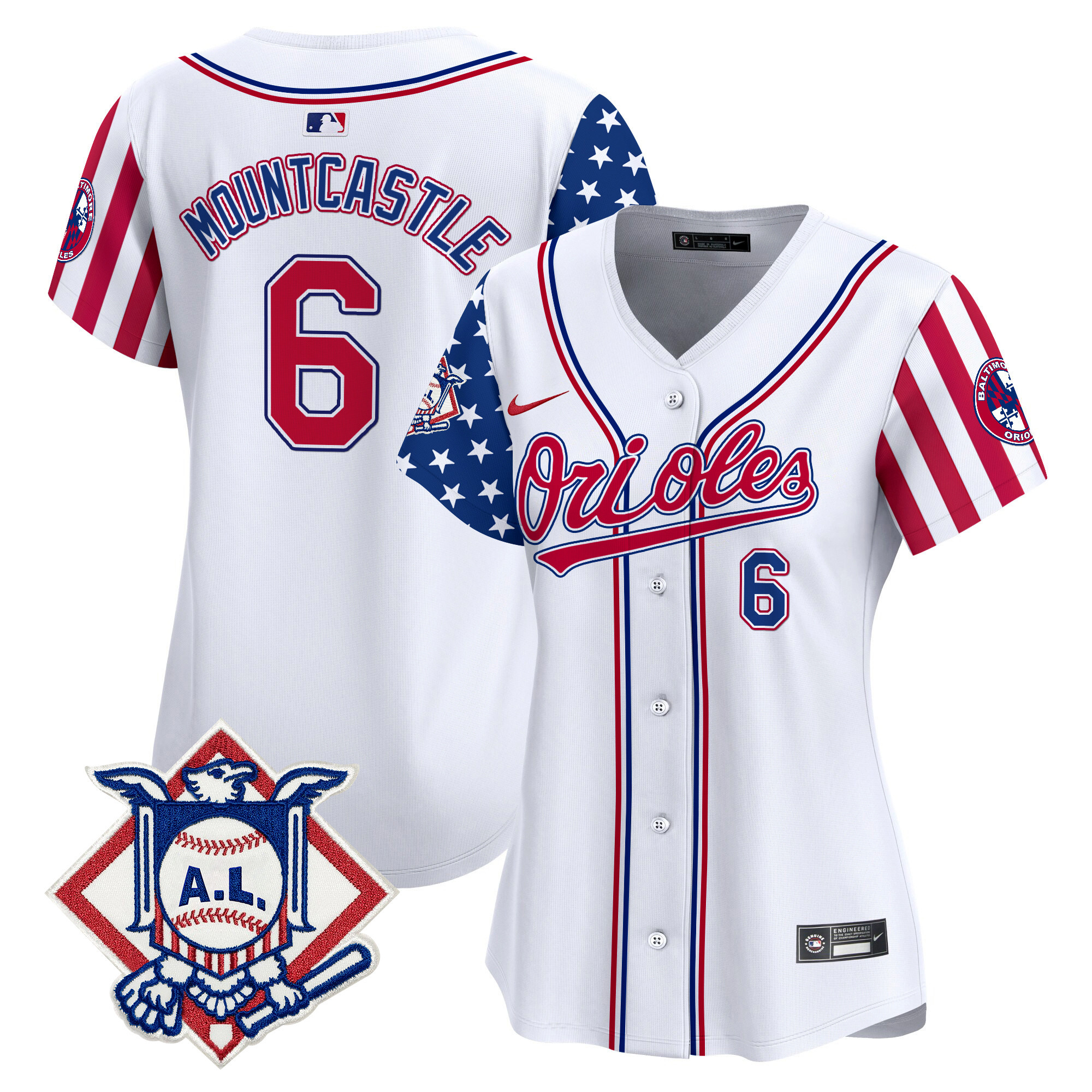 Women's Ryan Mountcastle Baltimore Orioles 2024 Fourth of July Vapor Premier Limited White Jersey - All Stitched