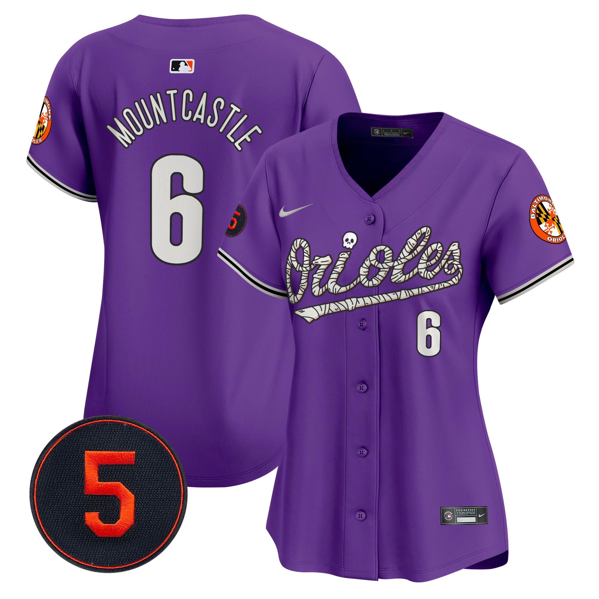 Women's Ryan Mountcastle Baltimore Orioles Halloween Vapor Premier Limited Purple Jersey - All Stitched
